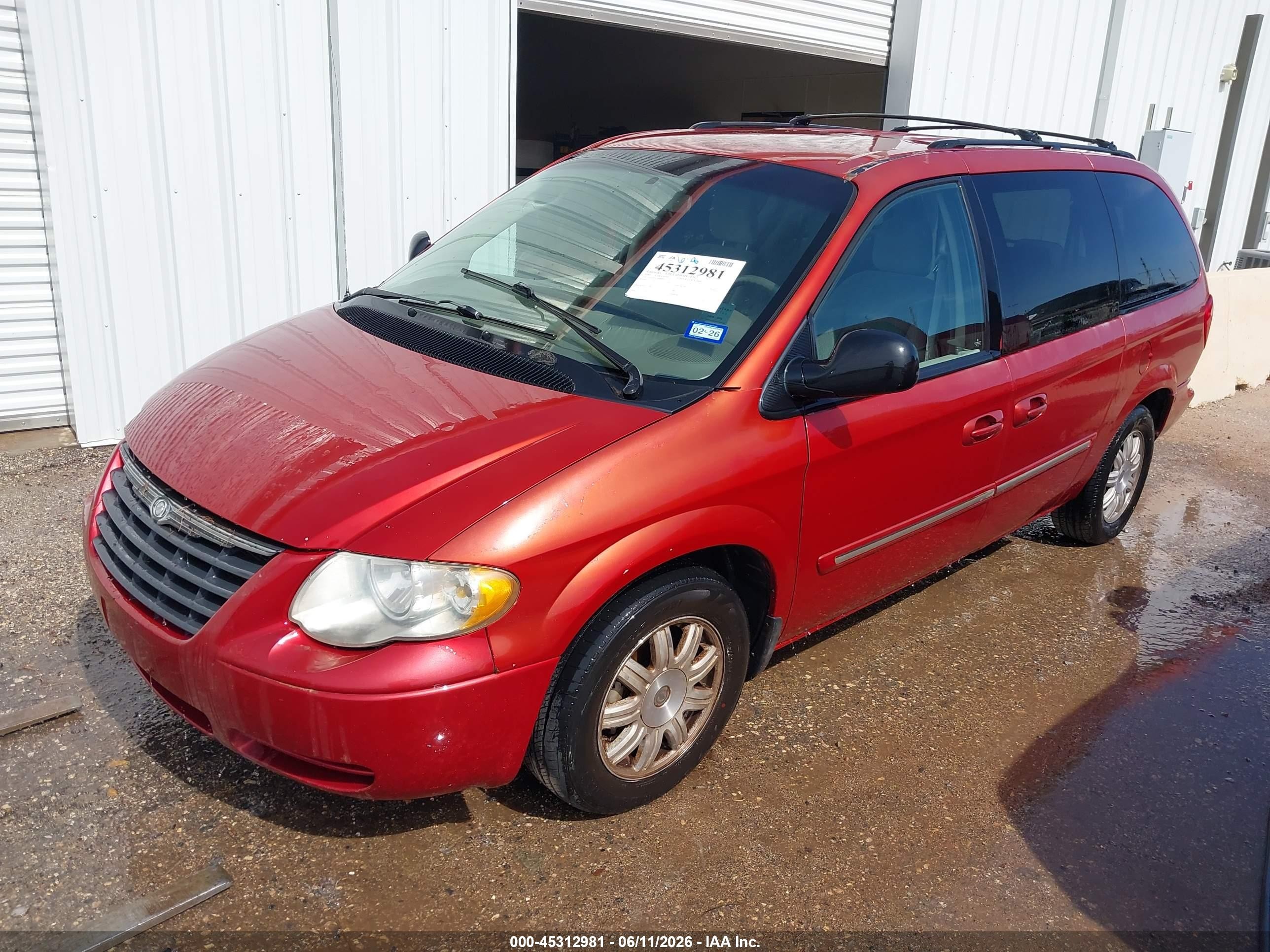 2006 Chrysler Town & Country Touring Красный vin: 2A4GP54L36R889901