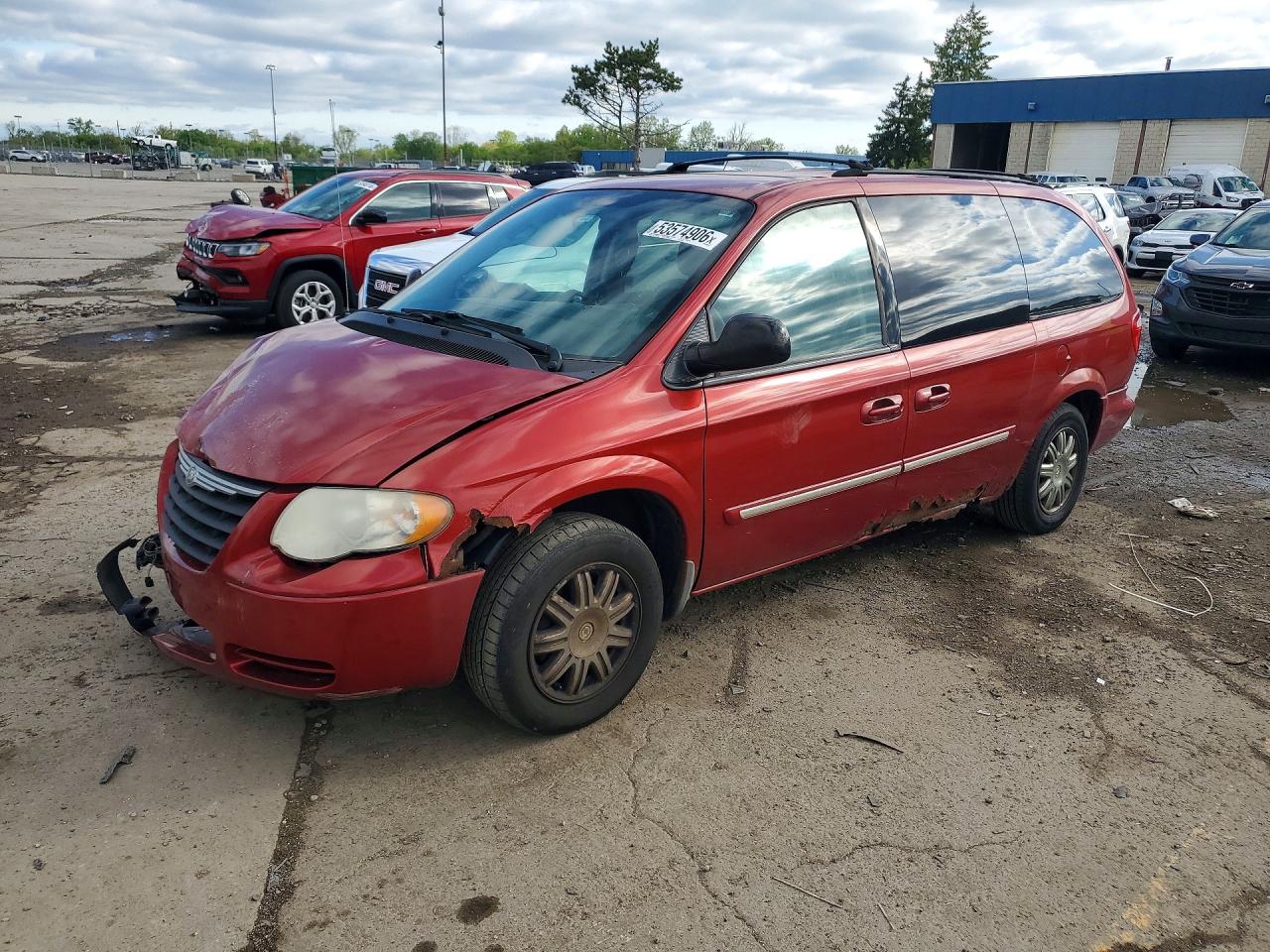 2007 Chrysler Town & Country Touring Красный vin: 2A4GP54L67R134629