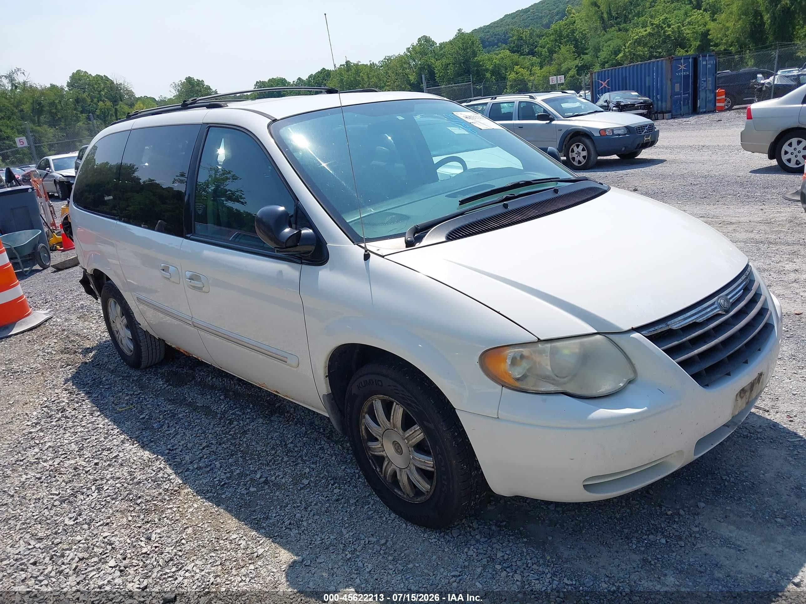 2007 Chrysler Town & Country Touring Белый vin: 2A4GP54L87R145566