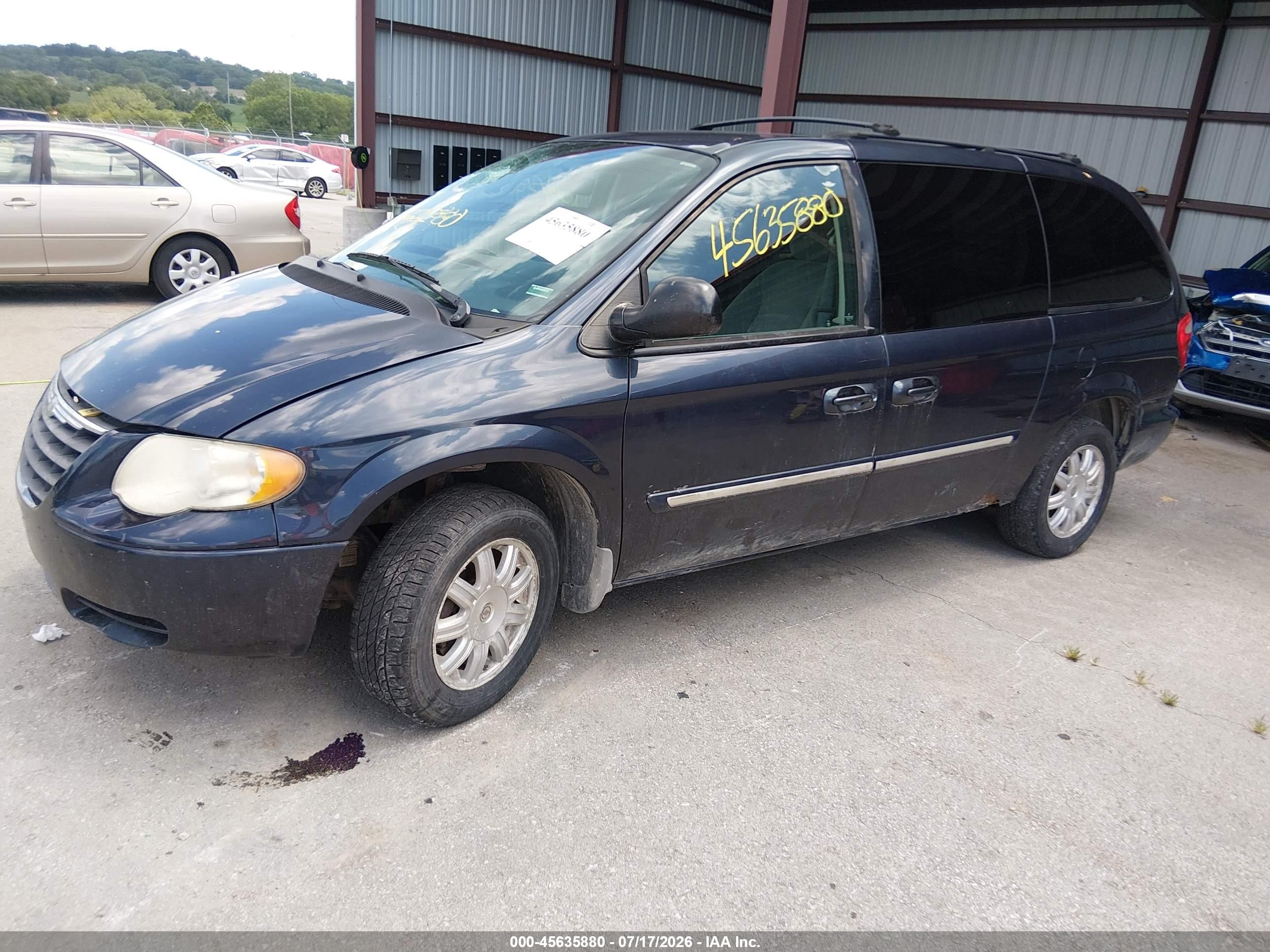 2007 Chrysler Town & Country Touring Синий vin: 2A4GP54L87R209878