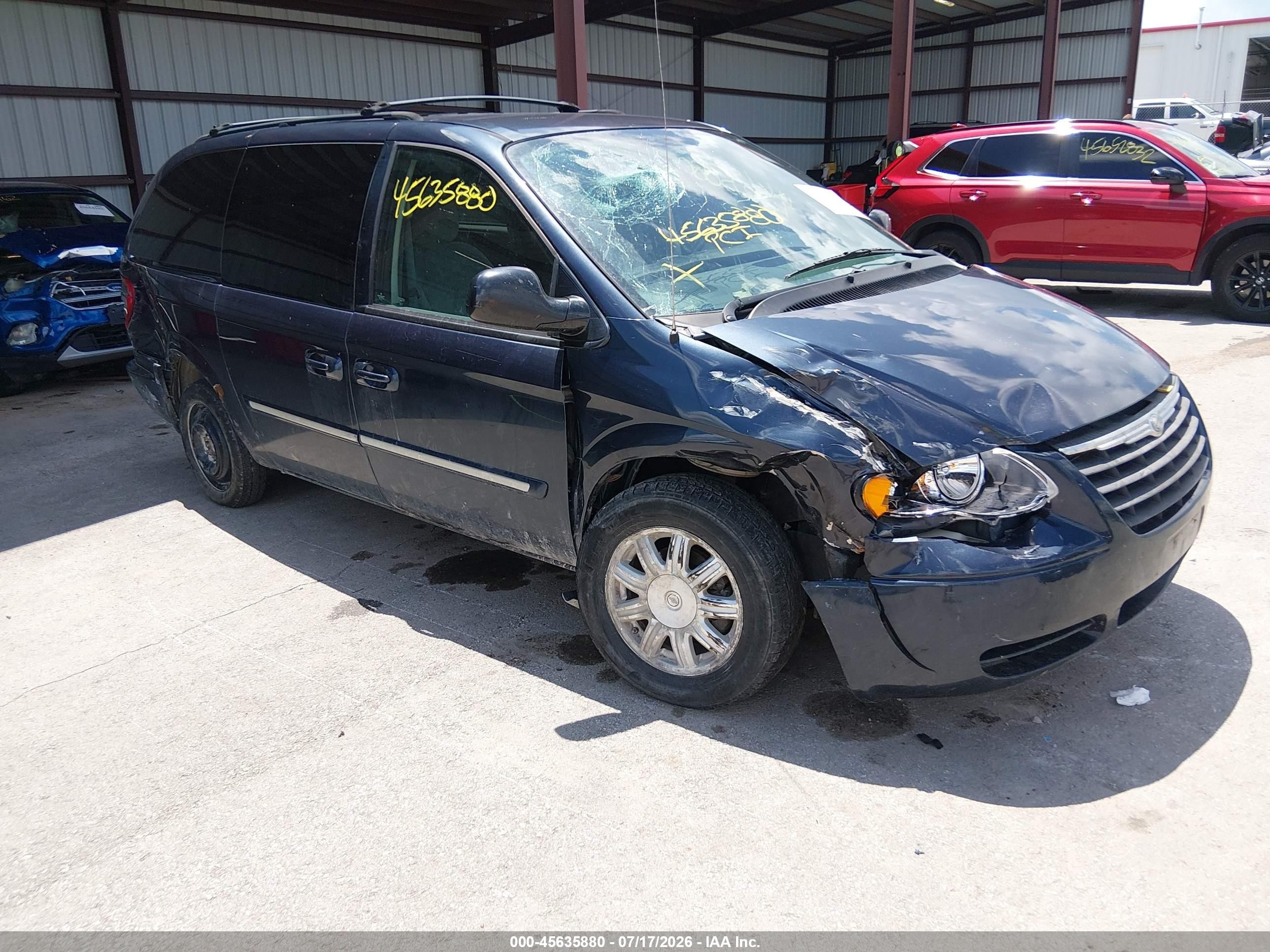 2007 Chrysler Town & Country Touring Синий vin: 2A4GP54L87R209878
