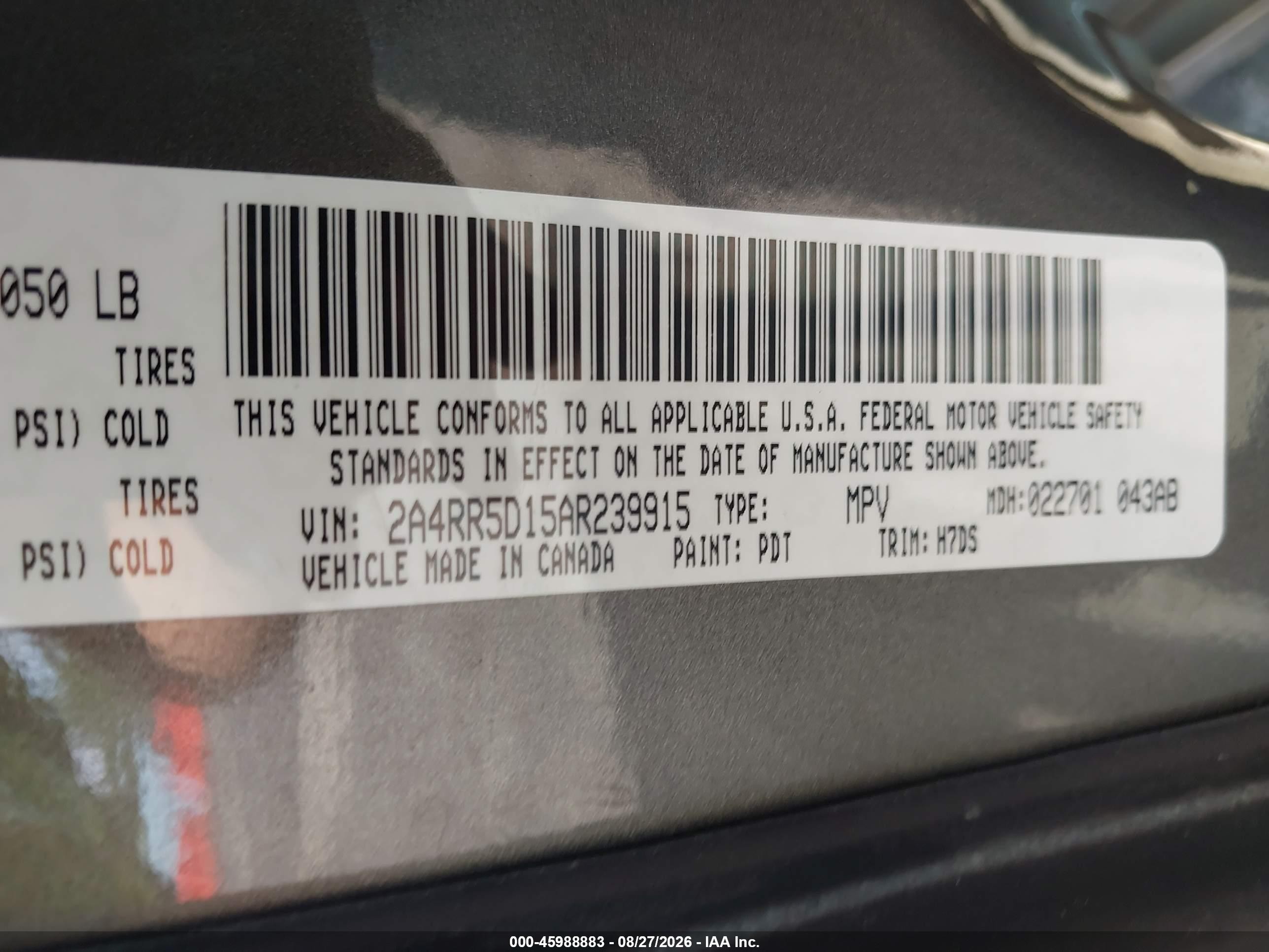 2010 Chrysler Town & Country Touring Gray vin: 2A4RR5D15AR239915