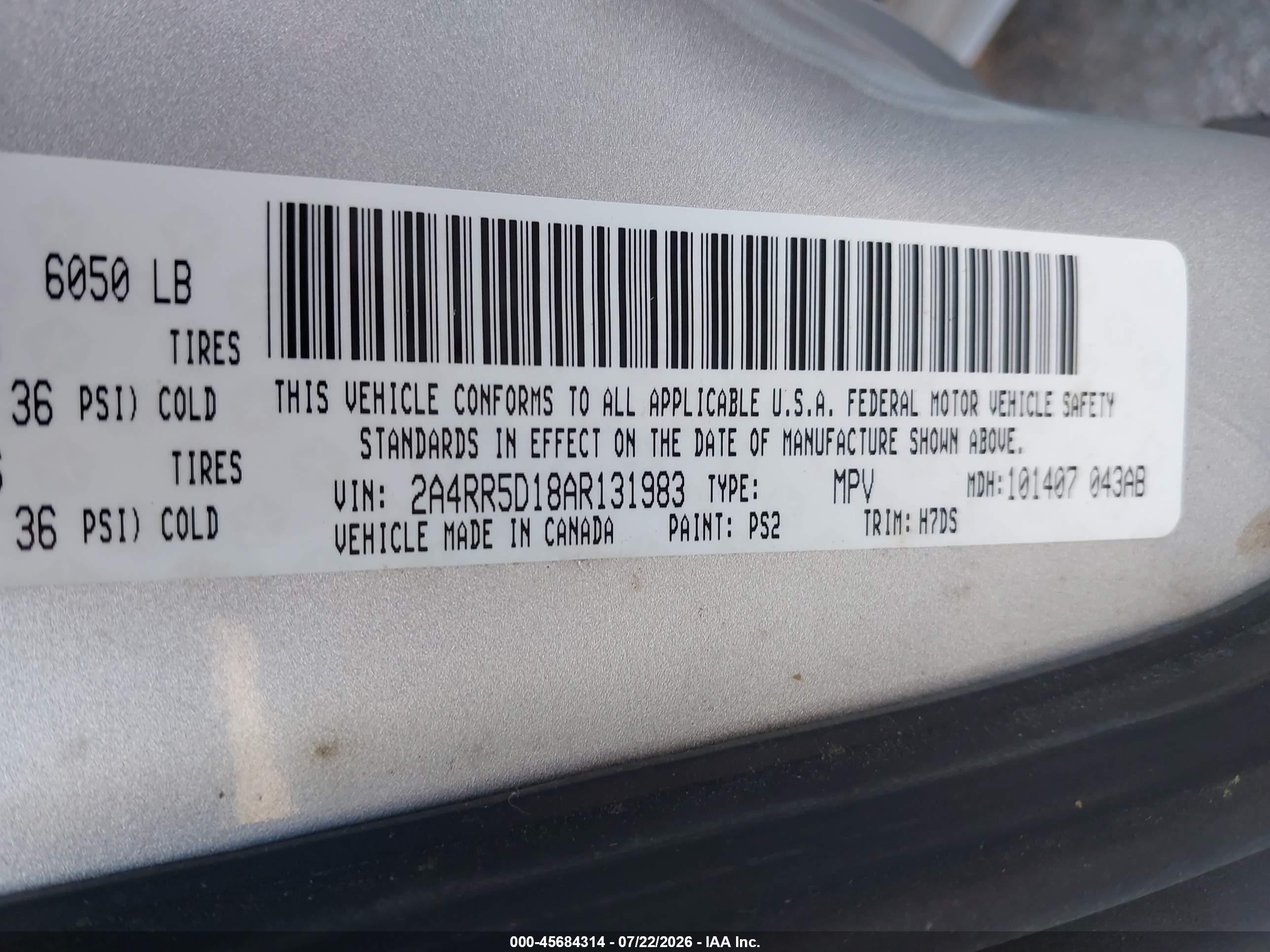 2010 Chrysler Town & Country Touring Серебряный vin: 2A4RR5D18AR131983