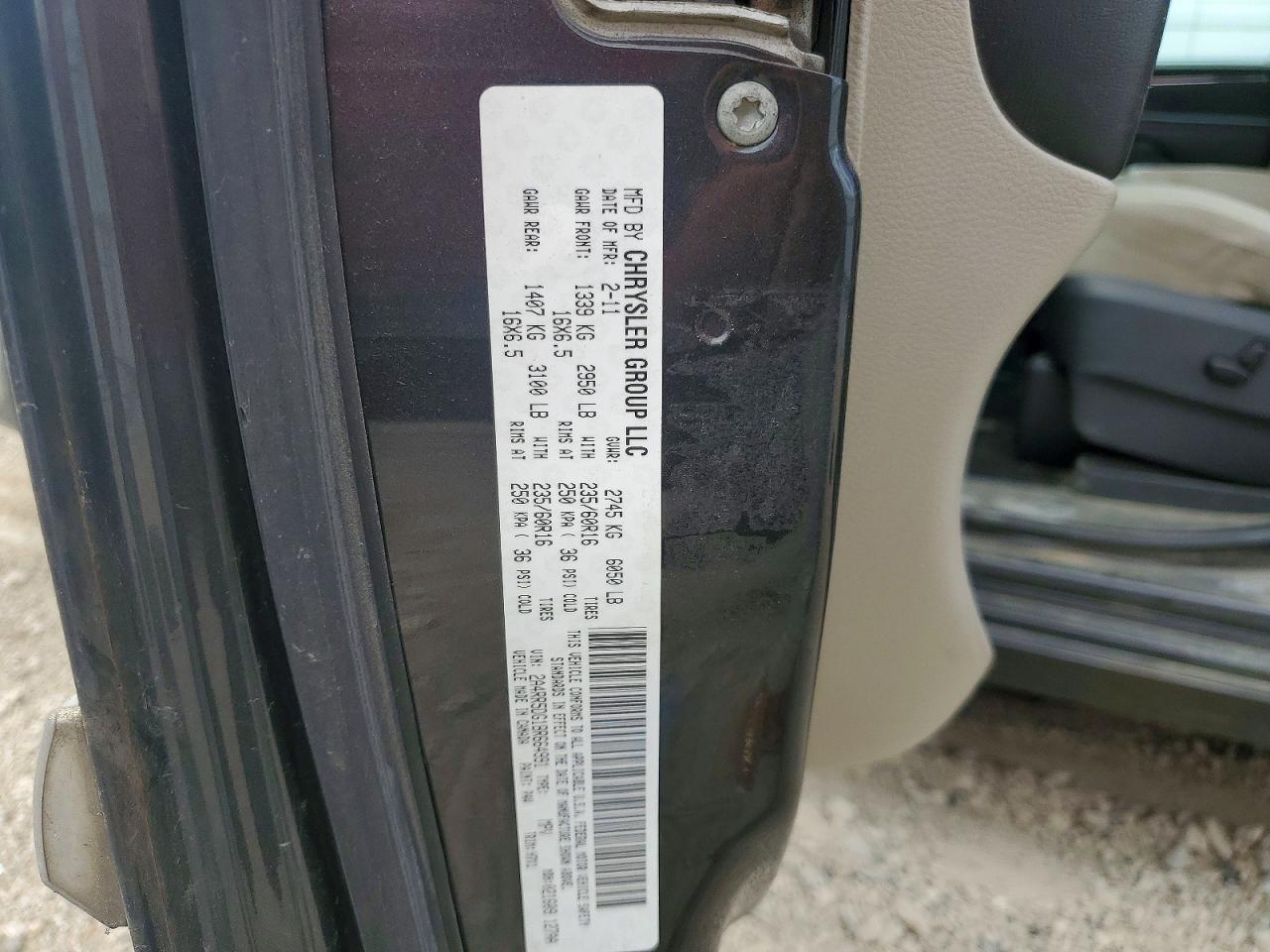 2011 Chrysler Town & Country Touring Charcoal vin: 2A4RR5DG1BR664991