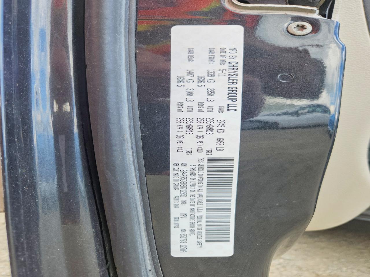 2011 Chrysler Town & Country Touring Charcoal vin: 2A4RR5DG8BR712051