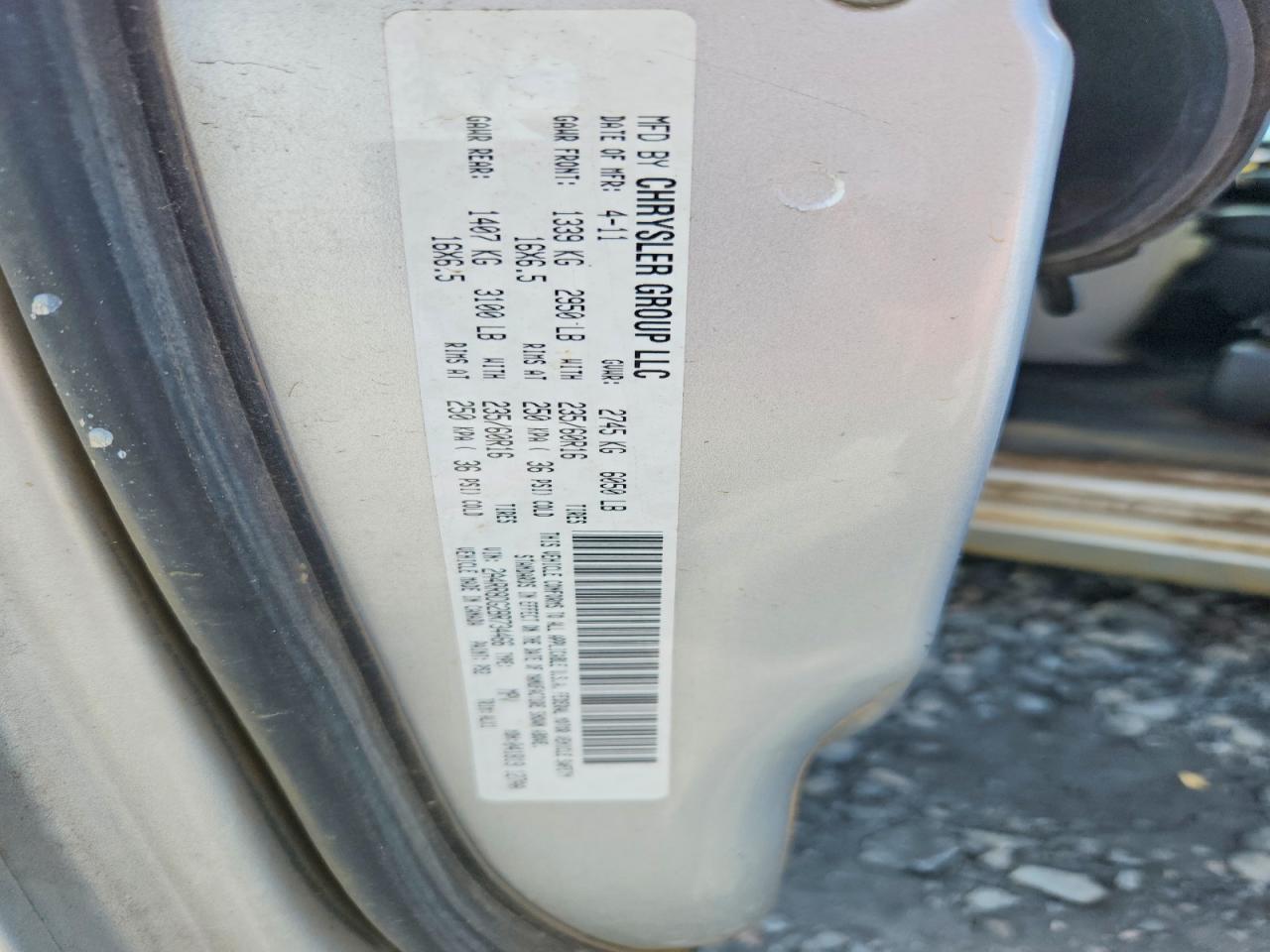 2011 Chrysler Town & Country Touring L Silver vin: 2A4RR8DG2BR734466
