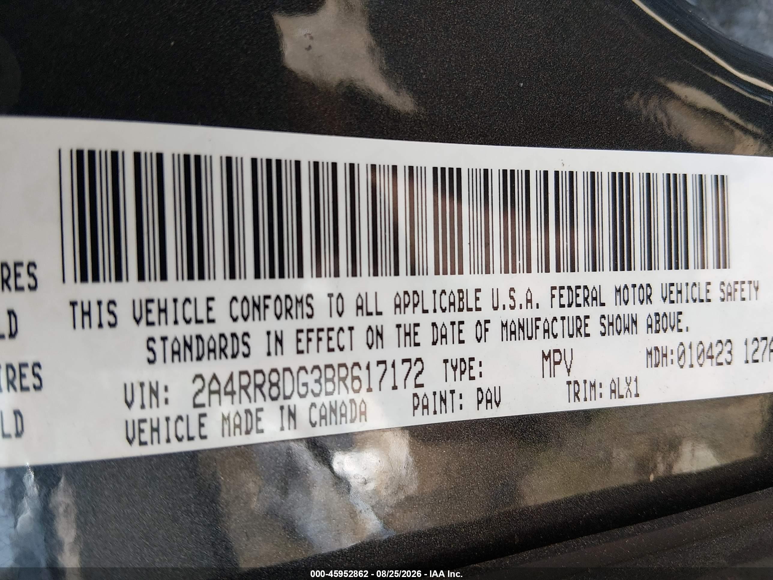 2011 Chrysler Town & Country Touring-l Gray vin: 2A4RR8DG3BR617172