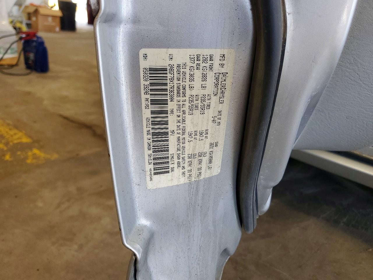 2007 Chrysler Pacifica Limited Silver vin: 2A8GF78X17R363004