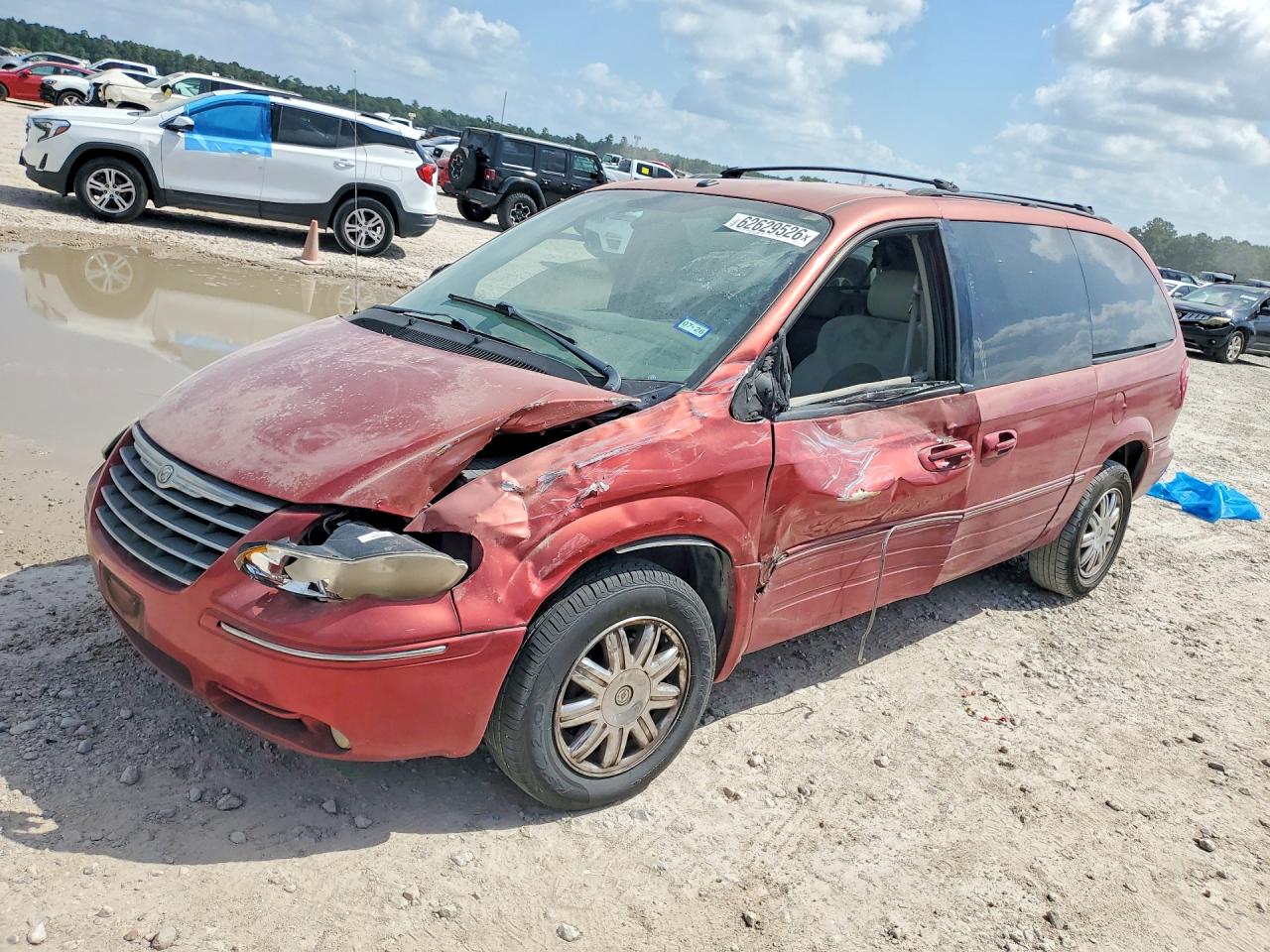 2007 Chrysler Town & Country Limited Красный vin: 2A8GP64LX7R359396