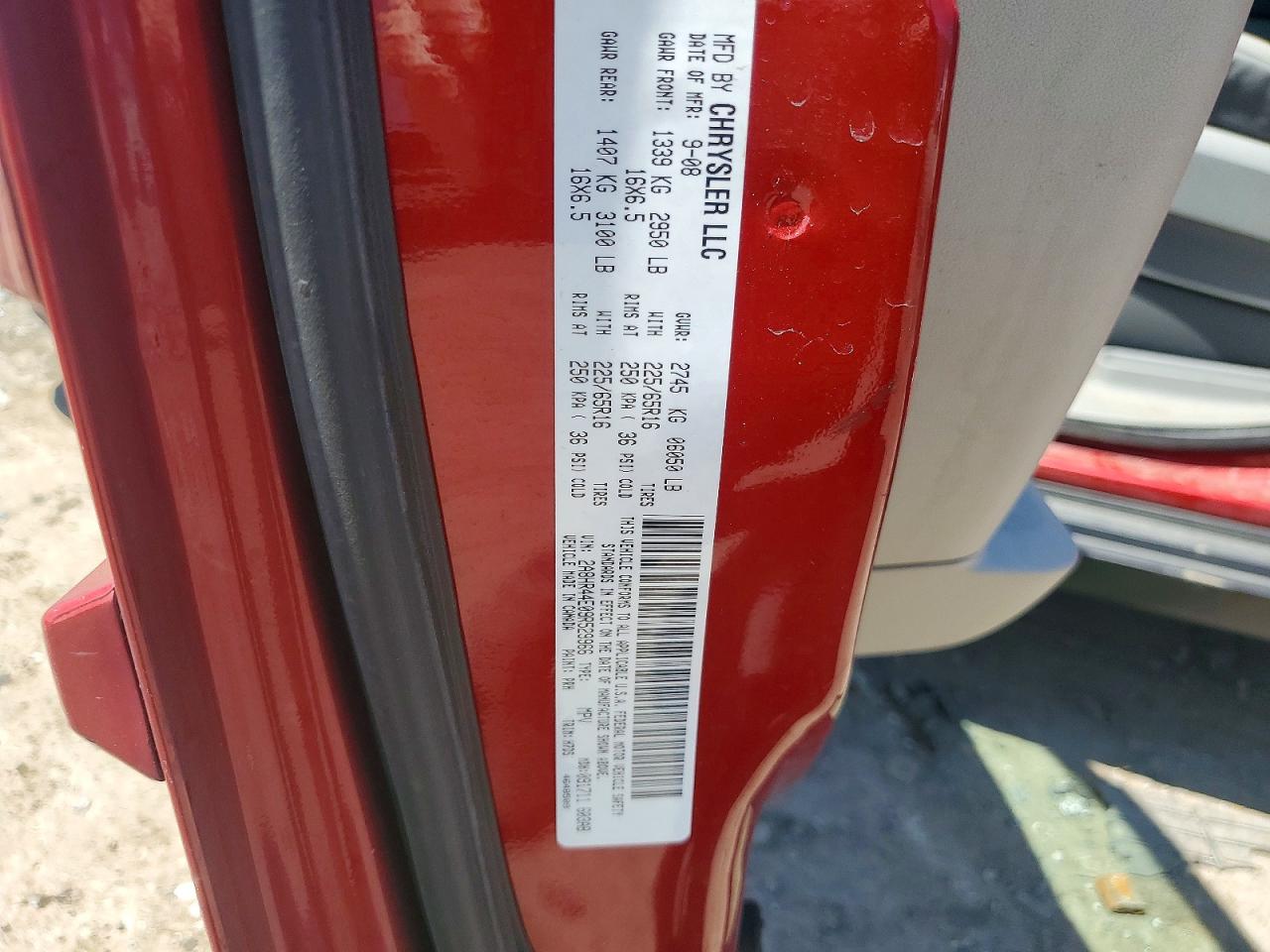2009 Chrysler Town & Country Lx Red vin: 2A8HR44E09R529966