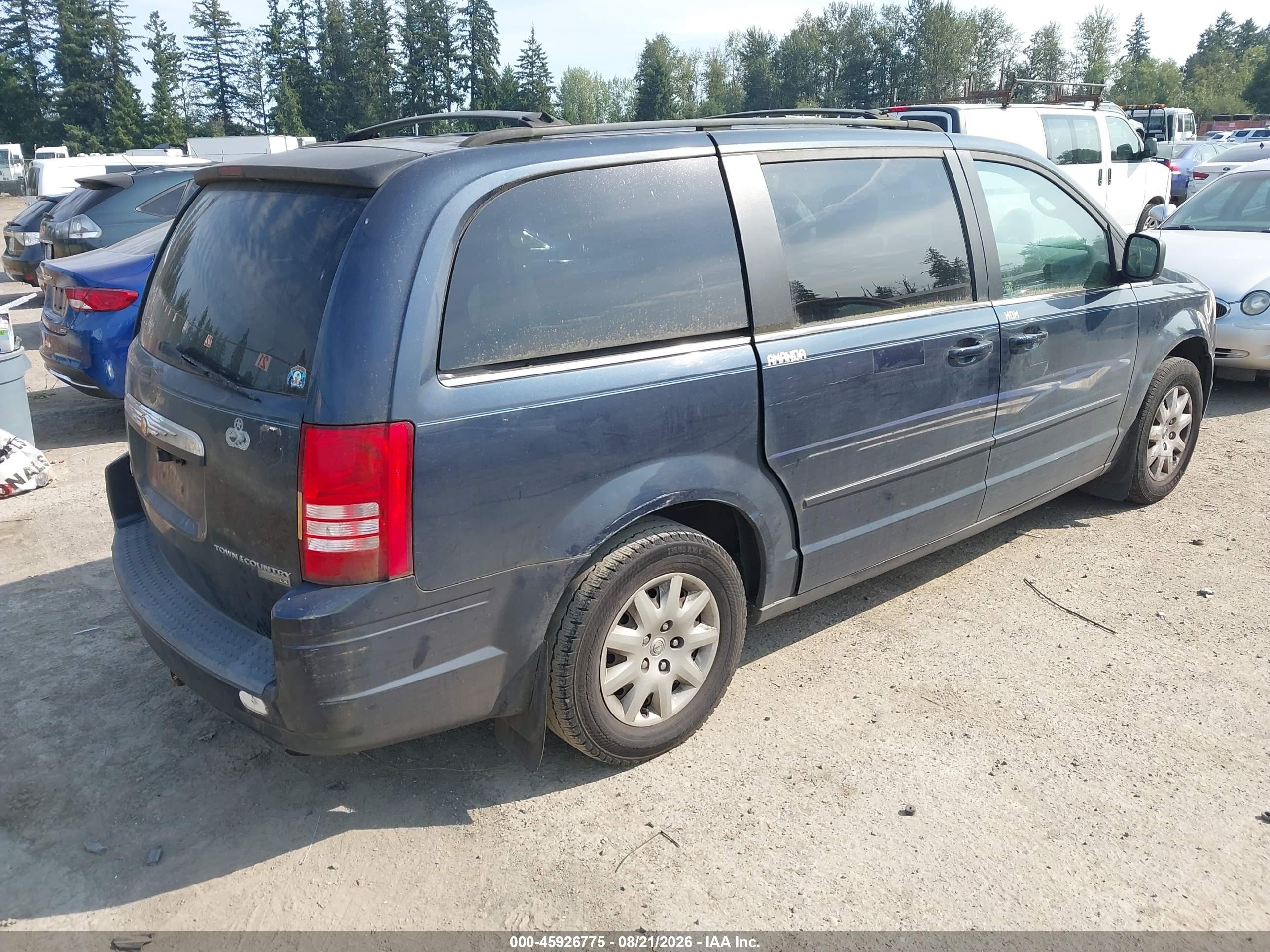 2009 Chrysler Town & Country Lx Синий vin: 2A8HR44E09R617335