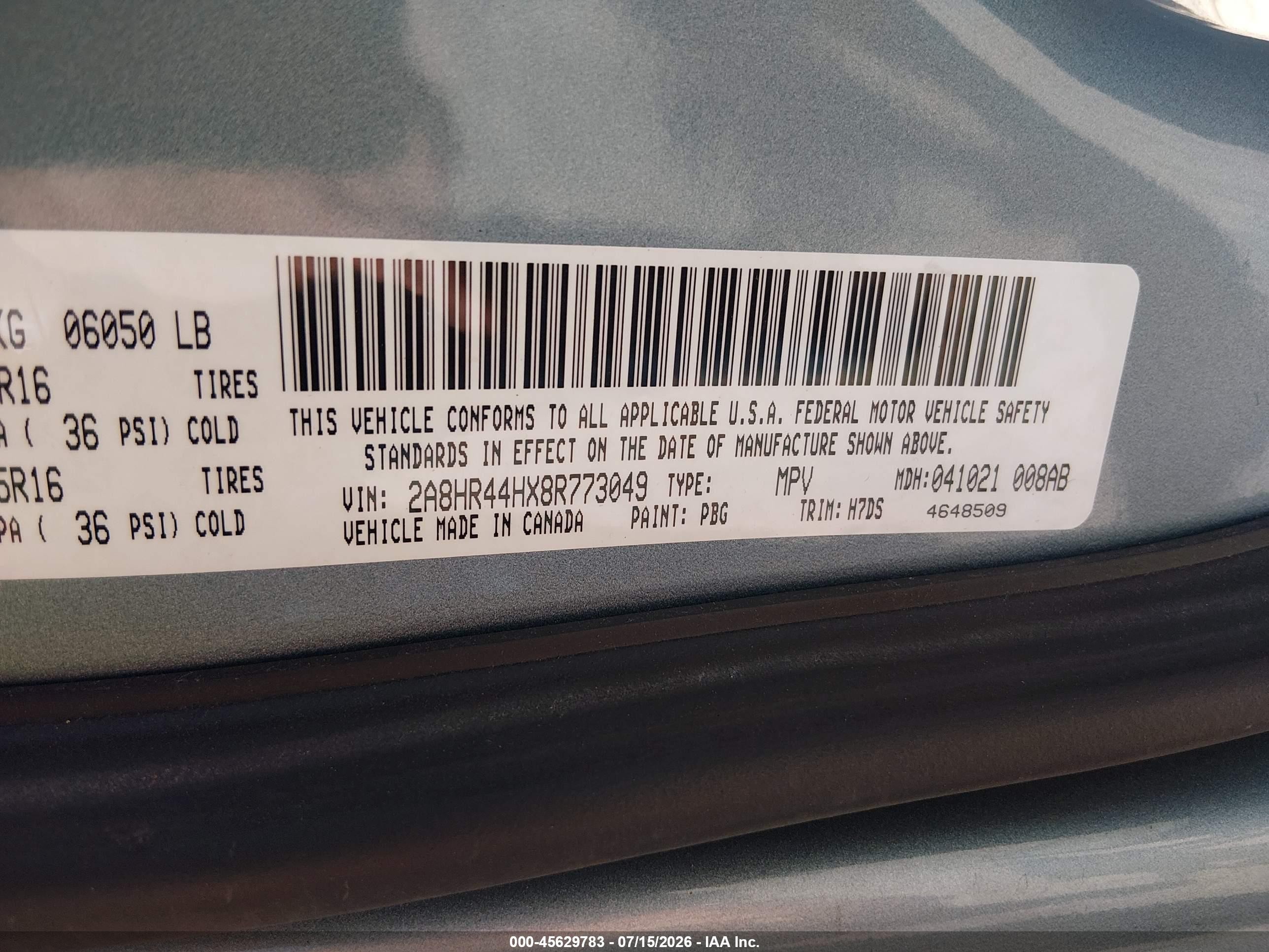 2008 Chrysler Town & Country Lx Silver vin: 2A8HR44HX8R773049