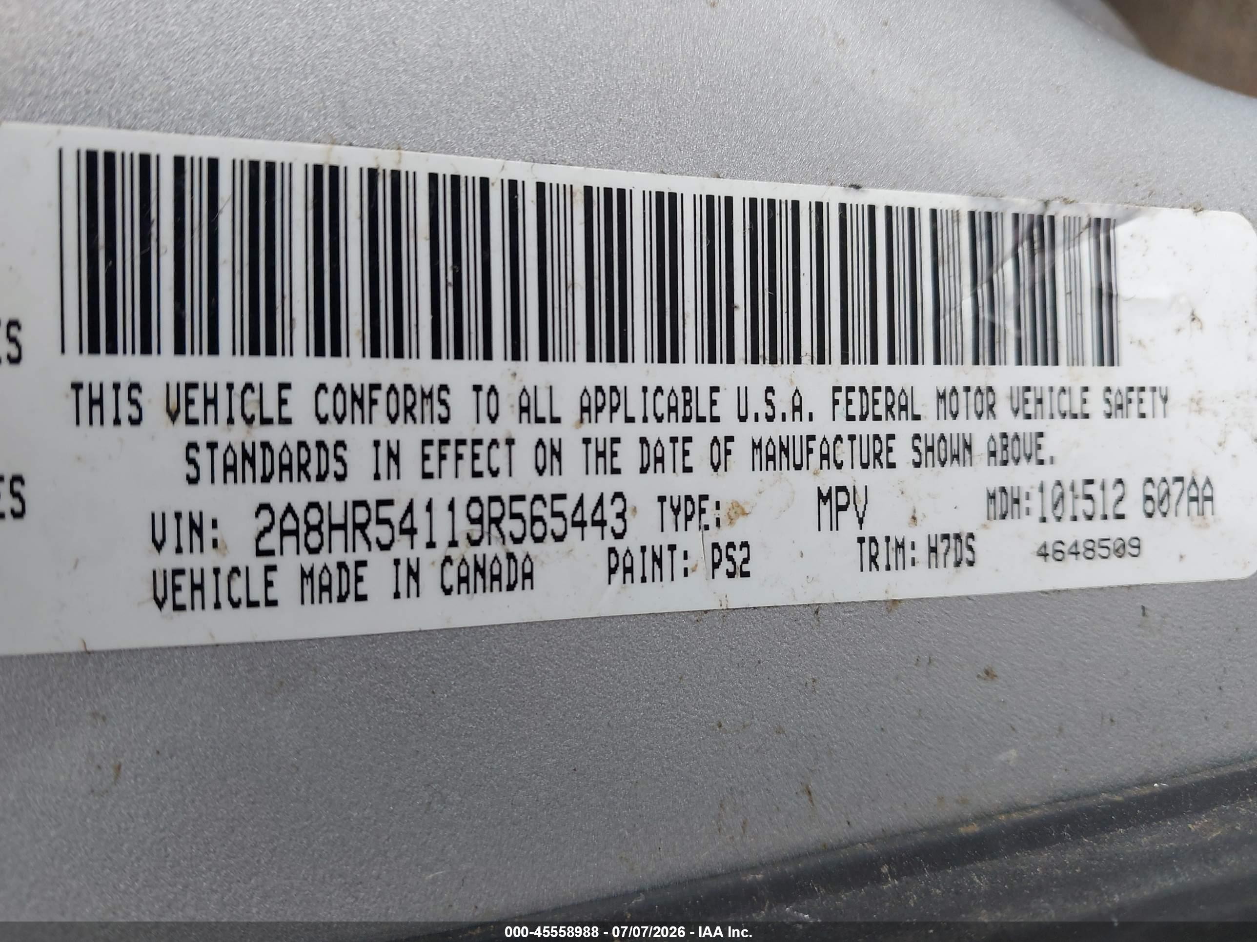 2009 Chrysler Town & Country Touring Silver vin: 2A8HR54119R565443