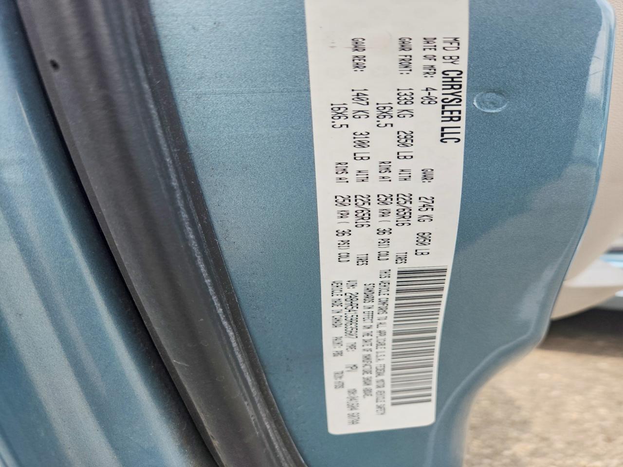 2009 Chrysler Town & Country Touring Blue vin: 2A8HR54159R635607