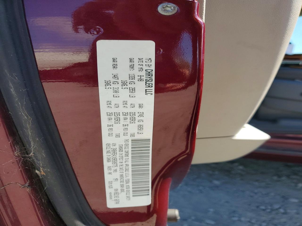 2009 Chrysler Town & Country Touring Темно-бордовый vin: 2A8HR541X9R509775