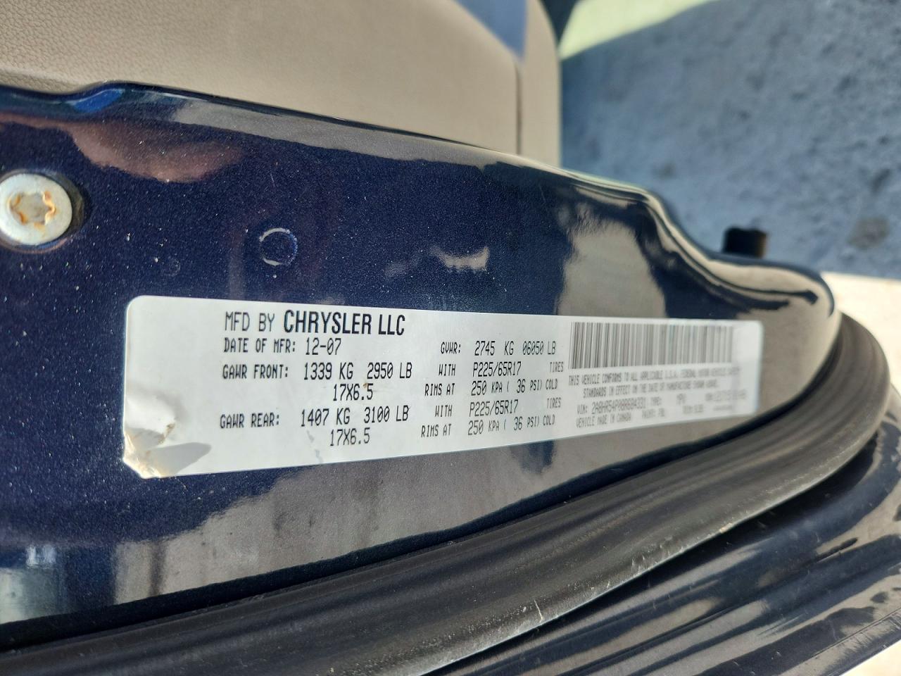 2008 Chrysler Town & Country Touring Blue vin: 2A8HR54P08R684331