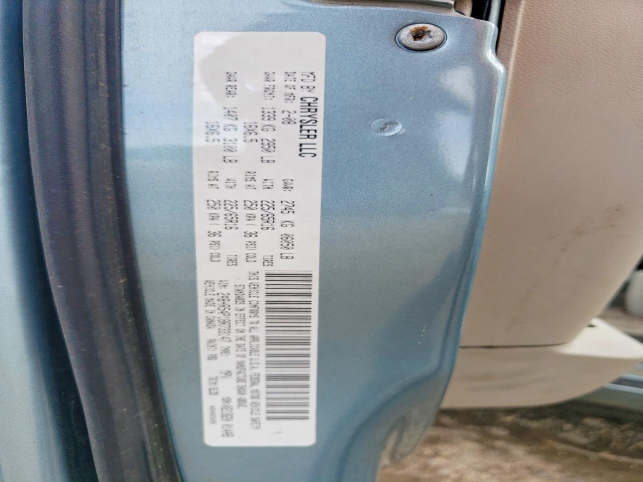 2008 Chrysler Town & Country Touring Blue vin: 2A8HR54P18R733147