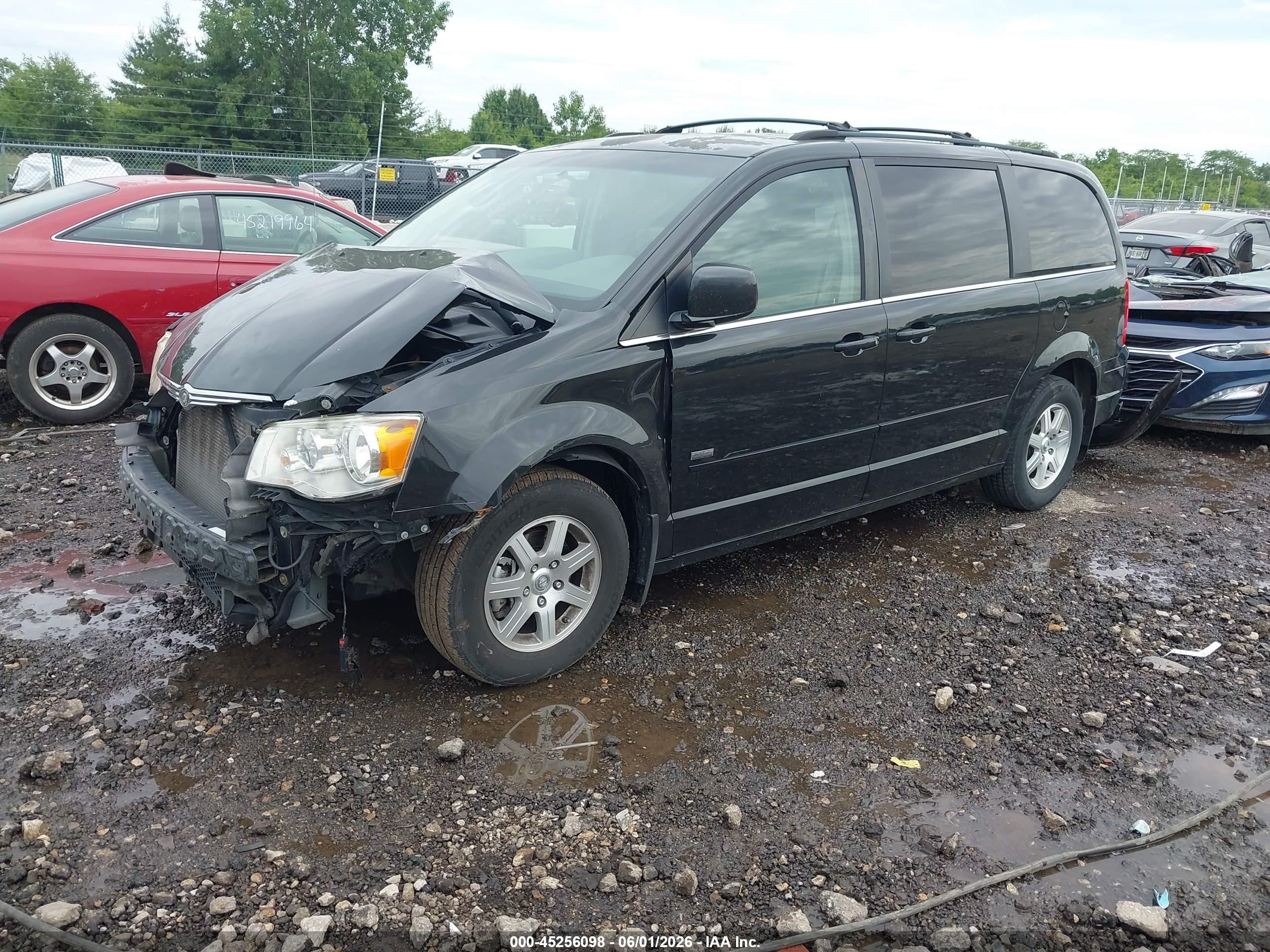 2008 Chrysler Town & Country Touring Black vin: 2A8HR54P58R729831