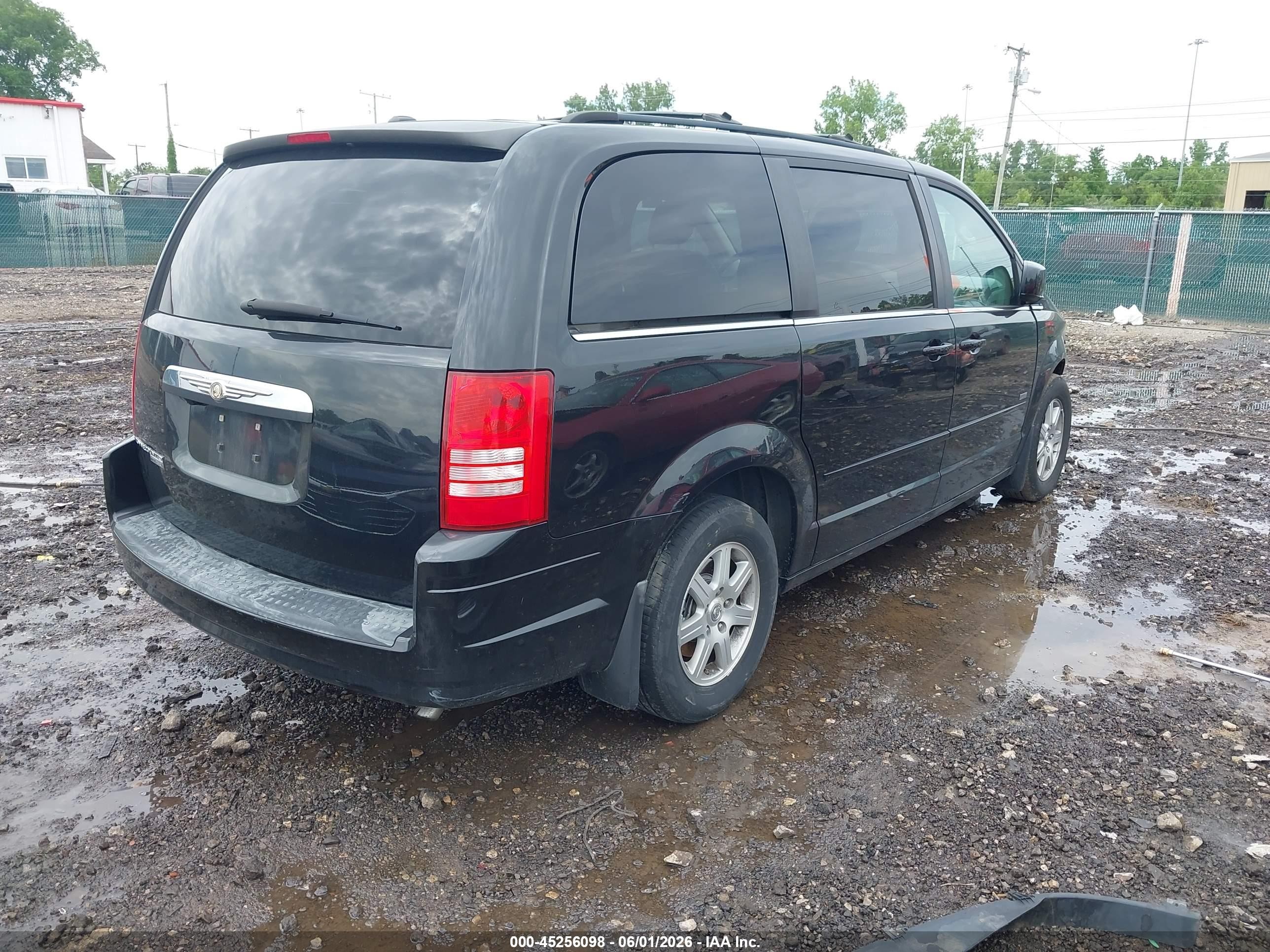 2008 Chrysler Town & Country Touring Black vin: 2A8HR54P58R729831