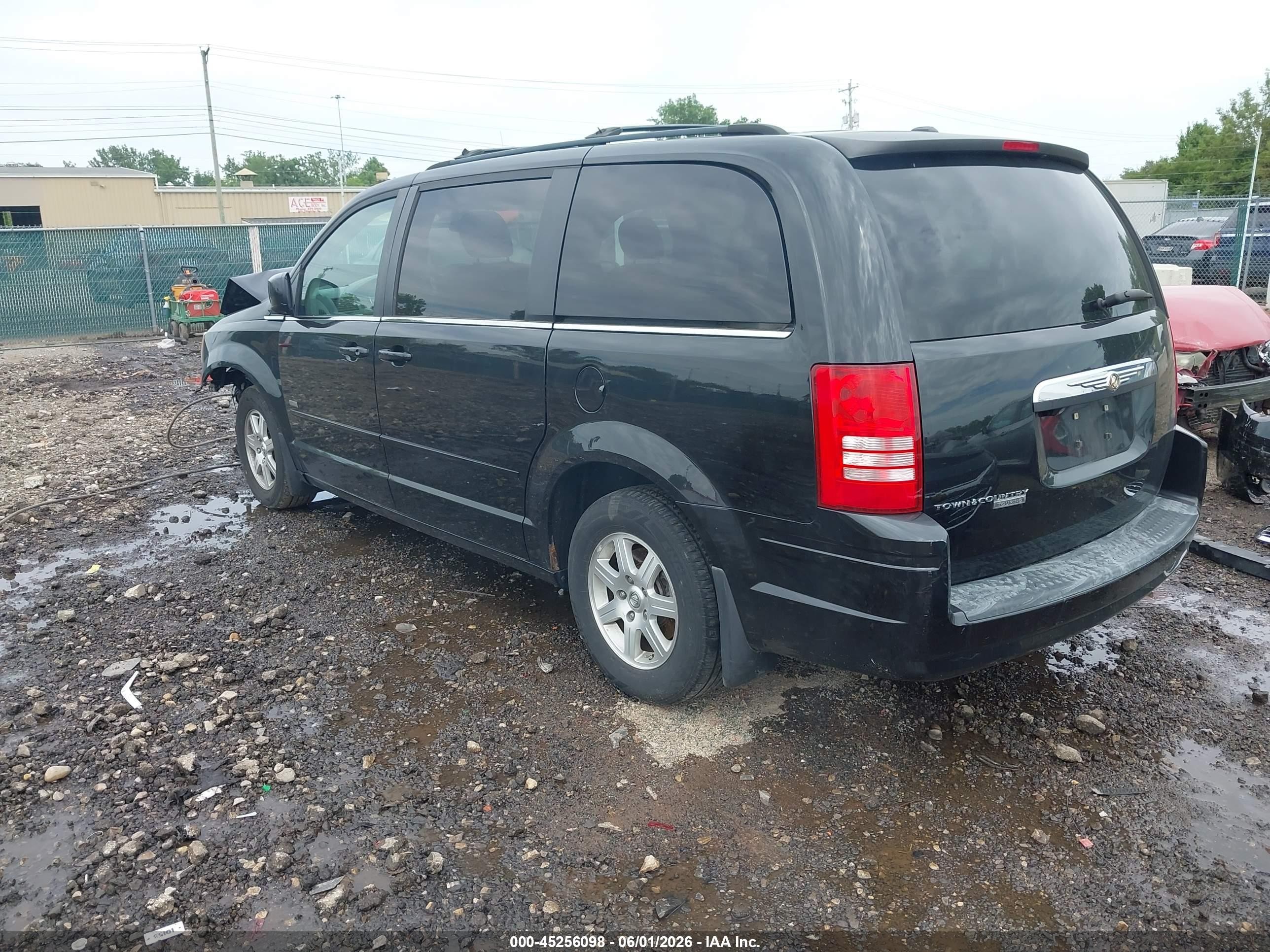 2008 Chrysler Town & Country Touring Black vin: 2A8HR54P58R729831