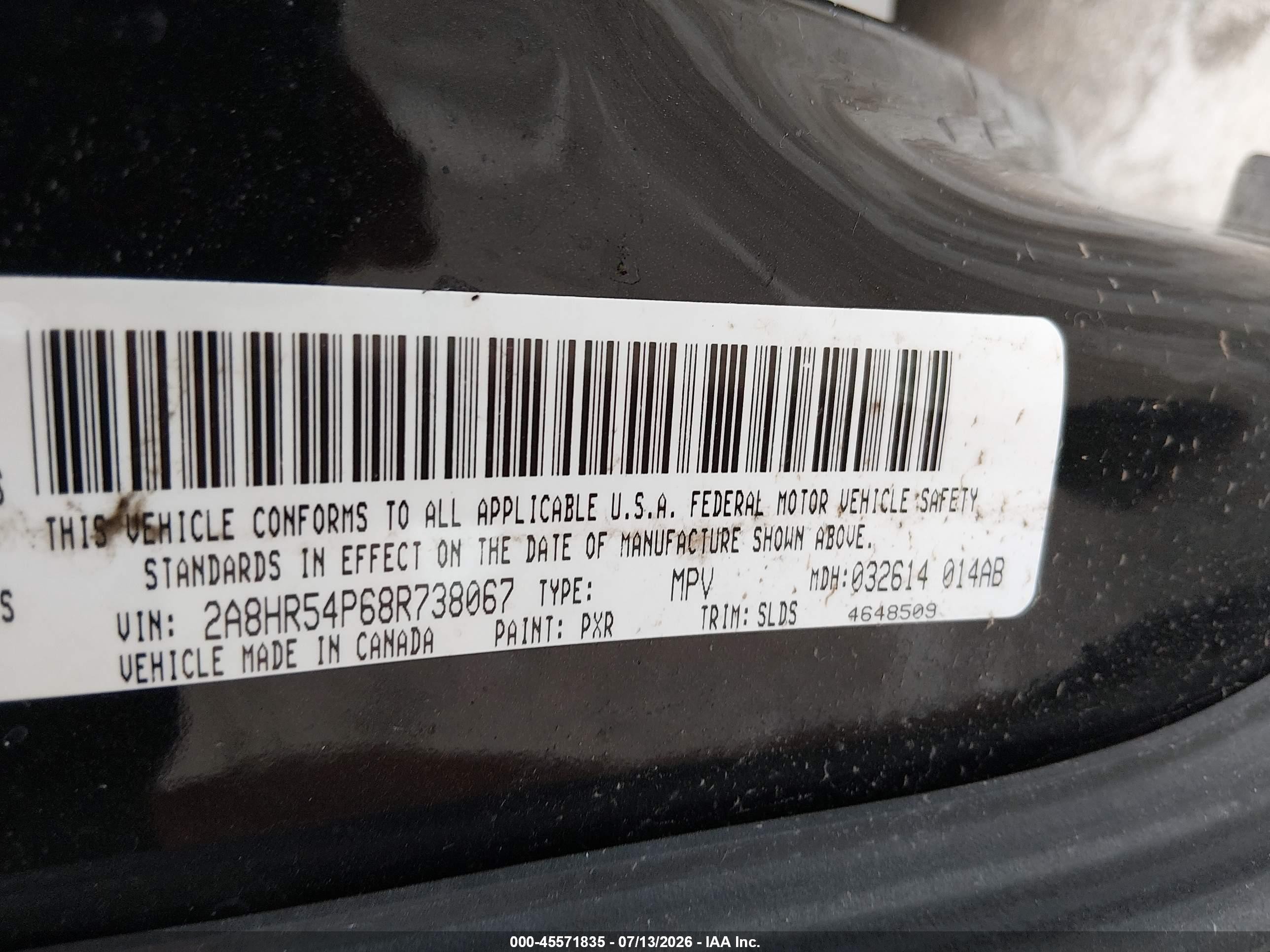 2008 Chrysler Town & Country Touring Black vin: 2A8HR54P68R738067