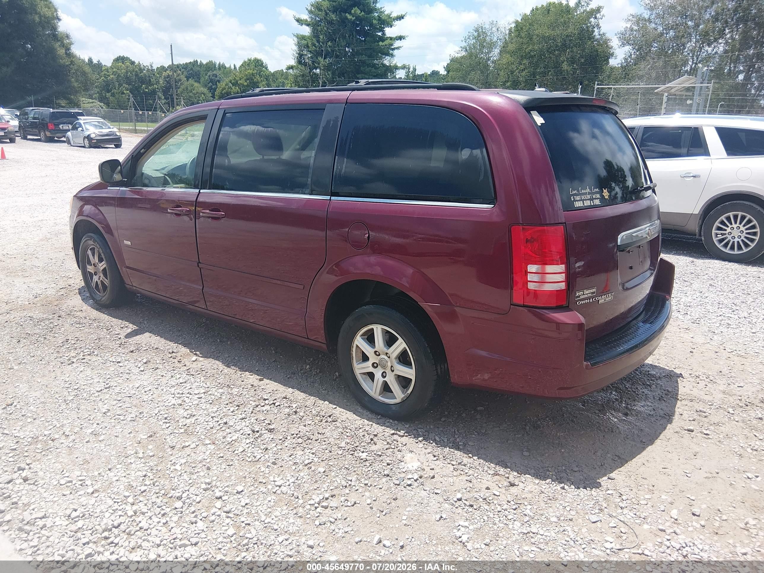 2008 Chrysler Town & Country Touring Maroon vin: 2A8HR54P68R829548