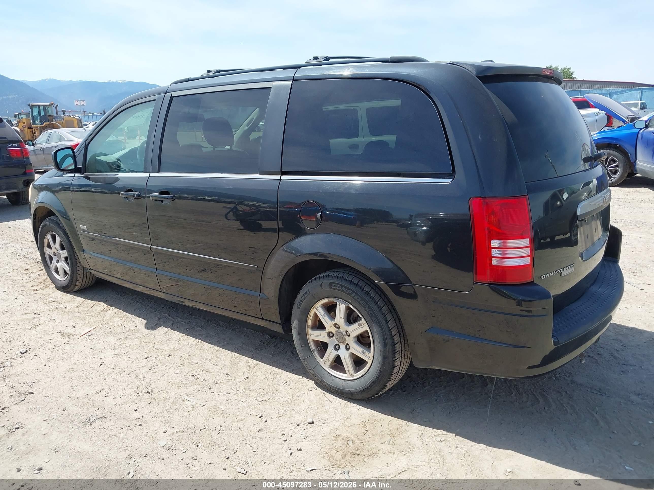 2008 Chrysler Town & Country Touring Black vin: 2A8HR54P98R709128