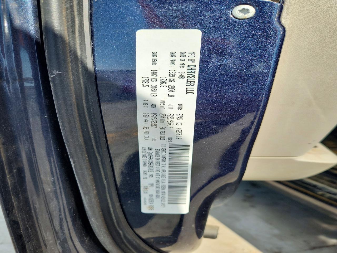 2008 Chrysler Town & Country Limited Синий vin: 2A8HR64X08R765819