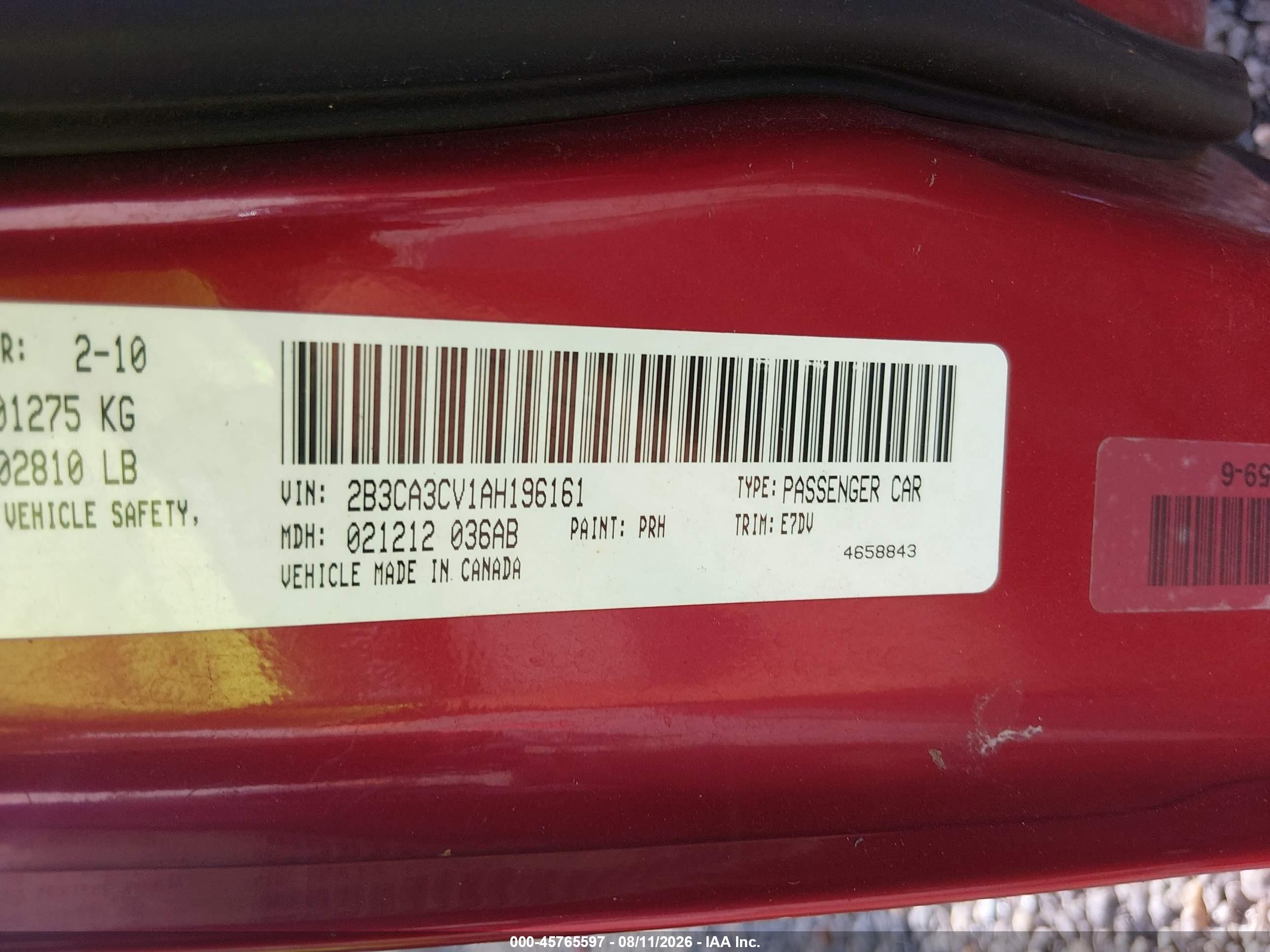 2010 Dodge Charger Sxt Red vin: 2B3CA3CV1AH196161
