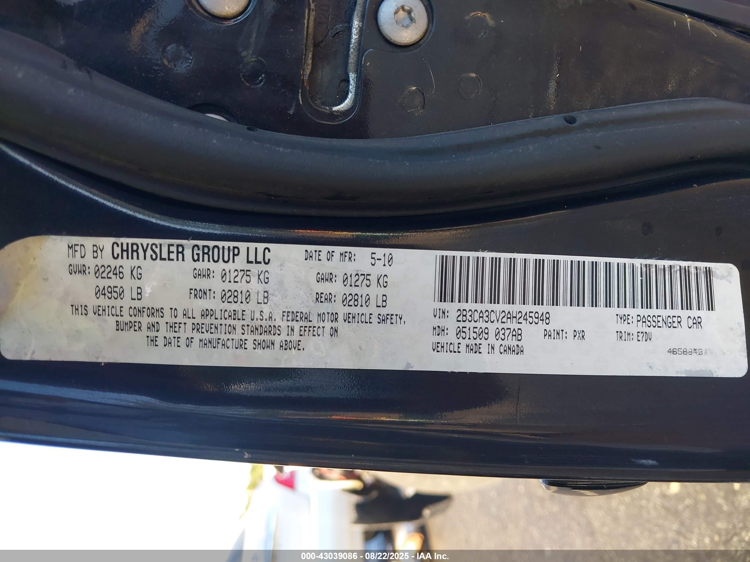 2010 Dodge Charger Sxt Black vin: 2B3CA3CV2AH245948