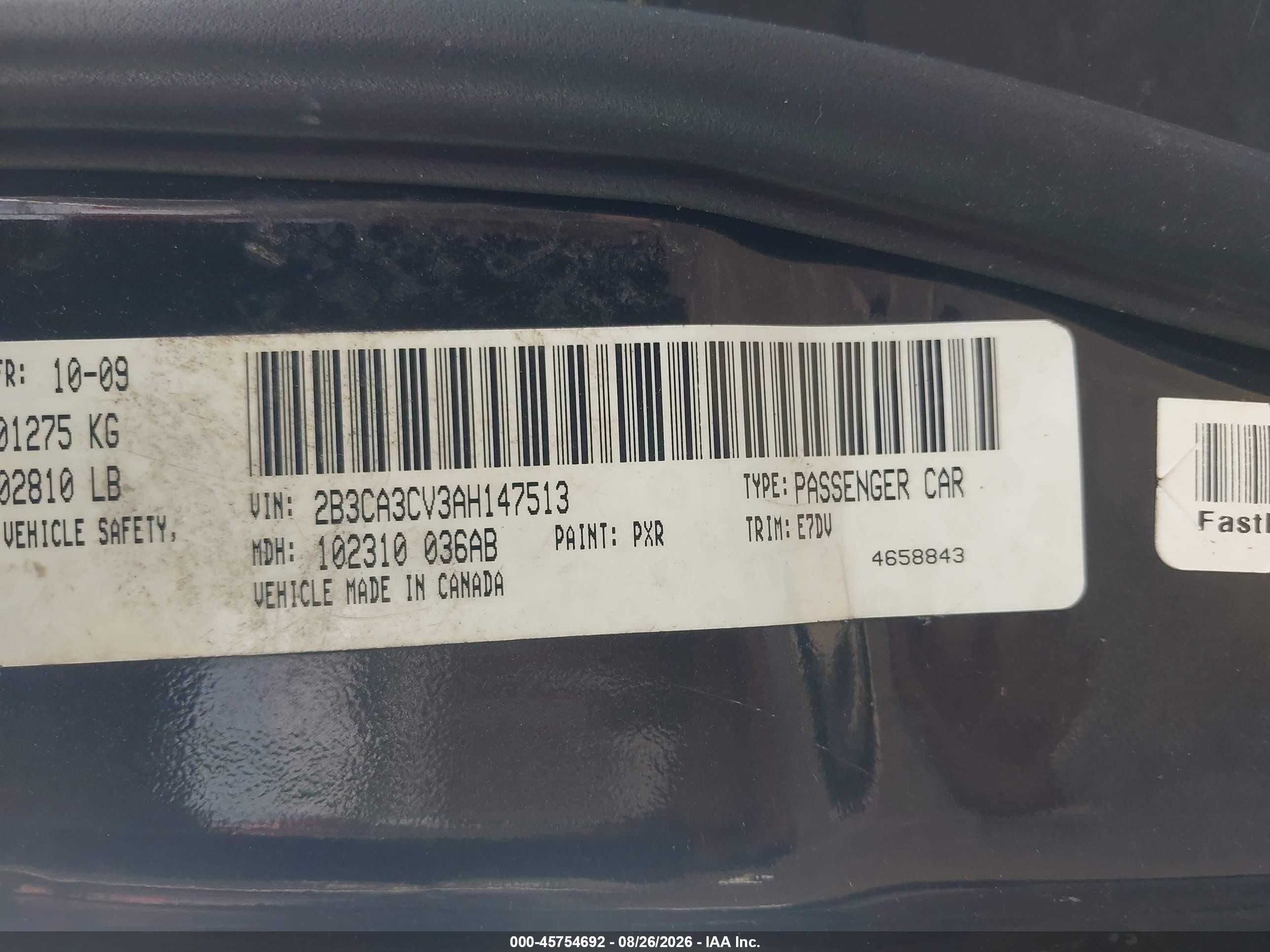 2010 Dodge Charger Sxt Black vin: 2B3CA3CV3AH147513