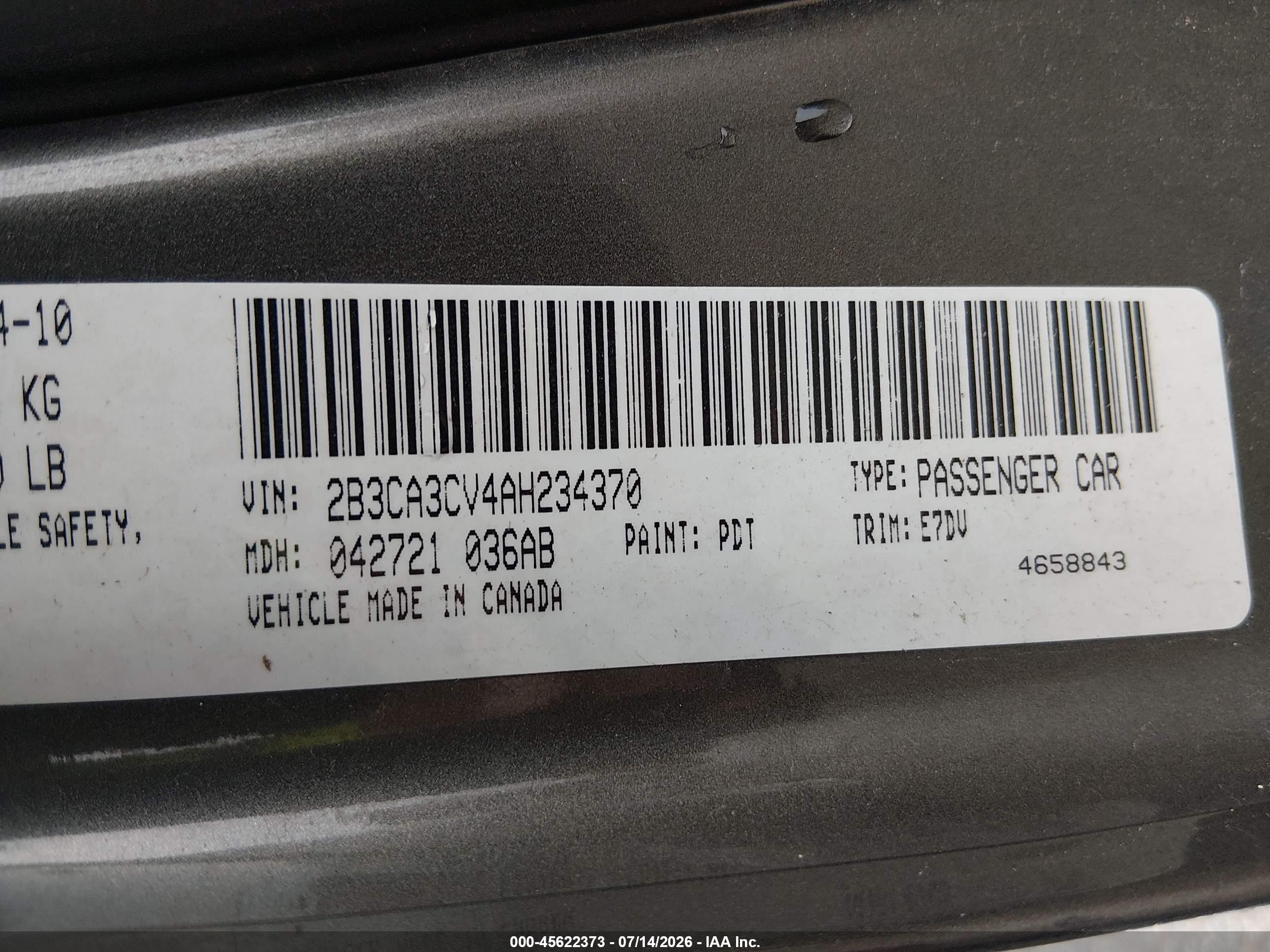 2010 Dodge Charger Sxt Gray vin: 2B3CA3CV4AH234370