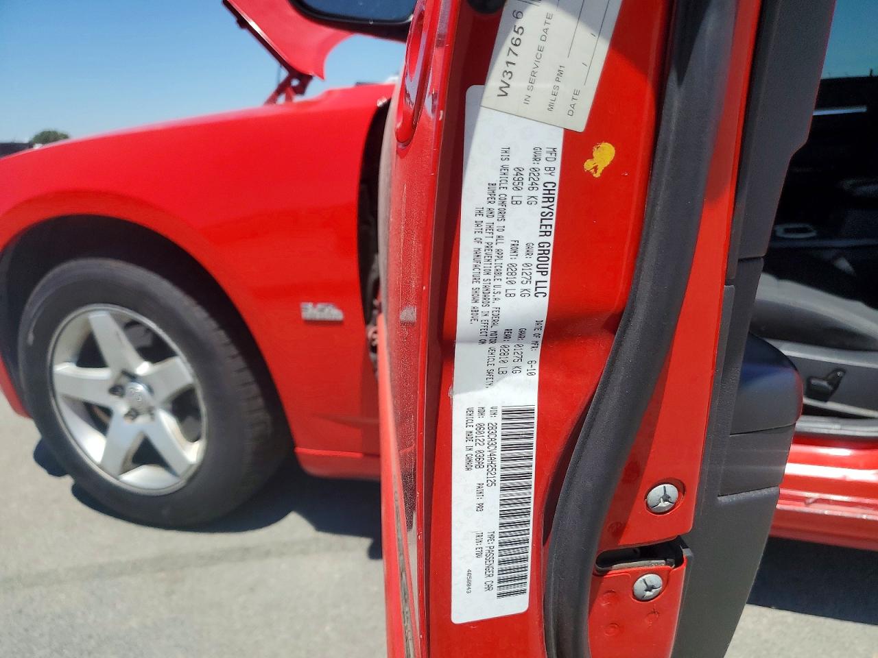 2010 Dodge Charger Sxt Red vin: 2B3CA3CV4AH252125