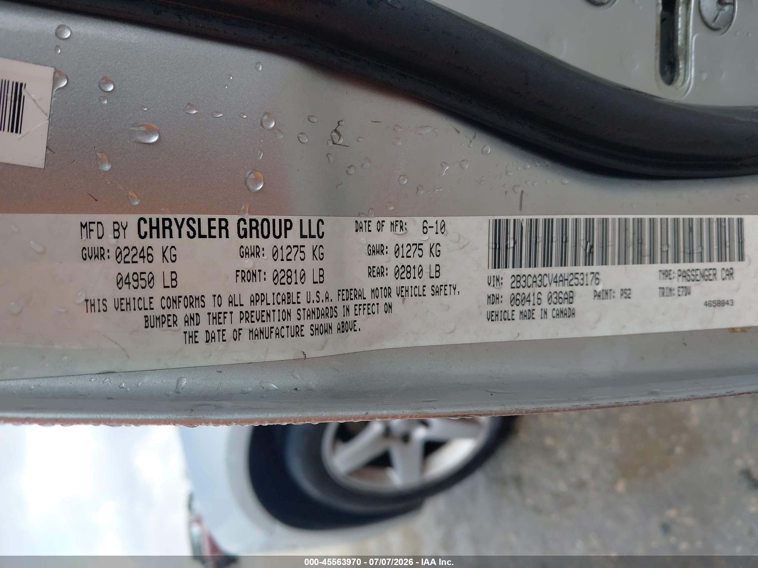 2010 Dodge Charger Sxt Silver vin: 2B3CA3CV4AH253176