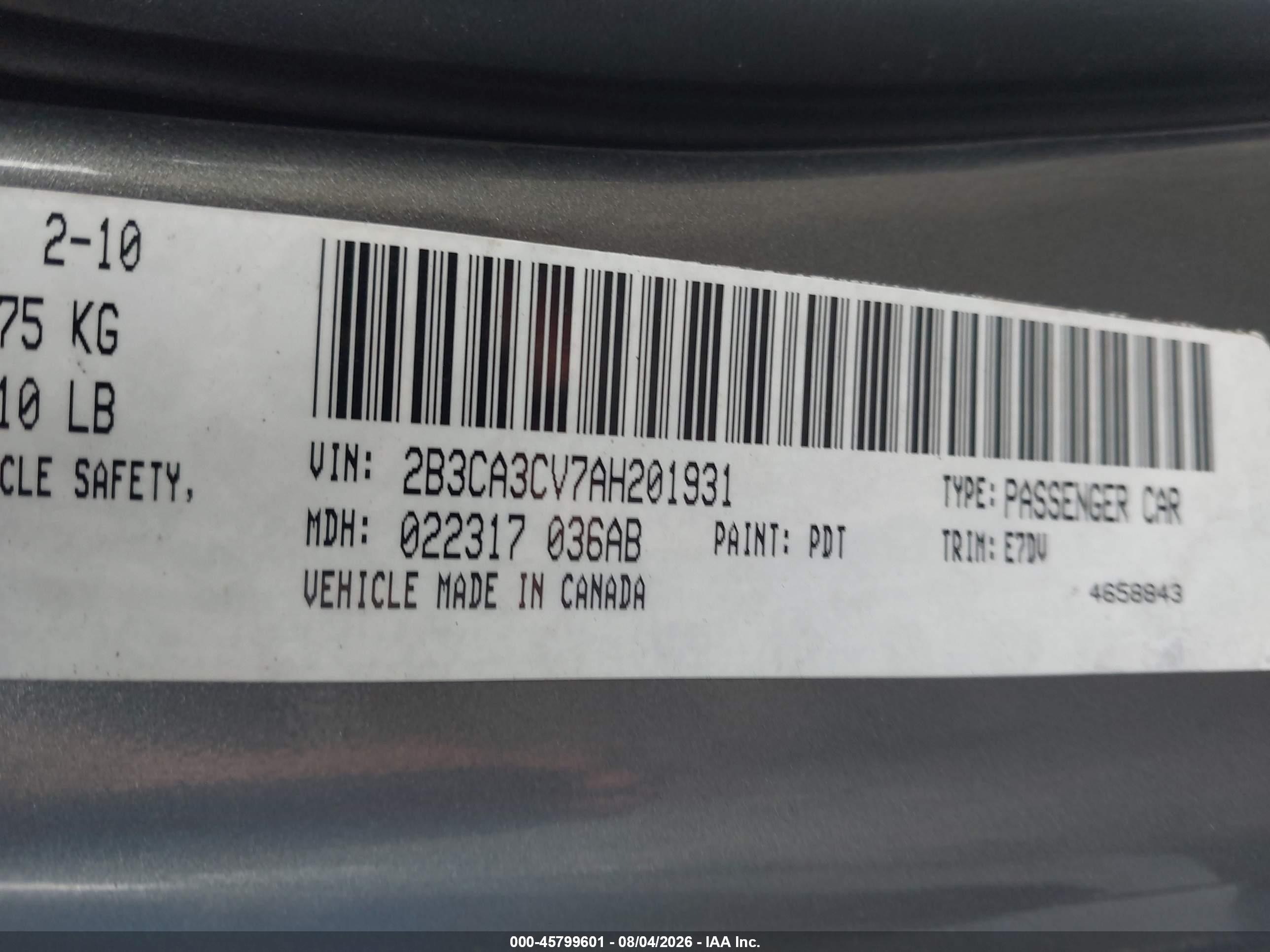 2010 Dodge Charger Sxt Gray vin: 2B3CA3CV7AH201931