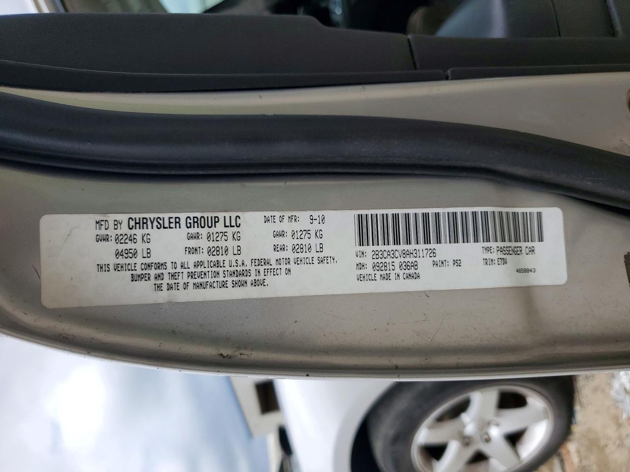 2010 Dodge Charger Sxt Серебряный vin: 2B3CA3CV8AH311726