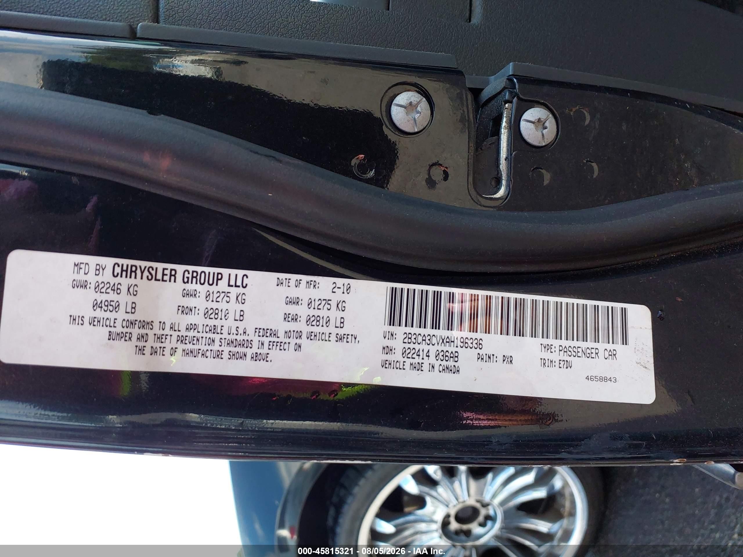 2010 Dodge Charger Sxt Черный vin: 2B3CA3CVXAH196336