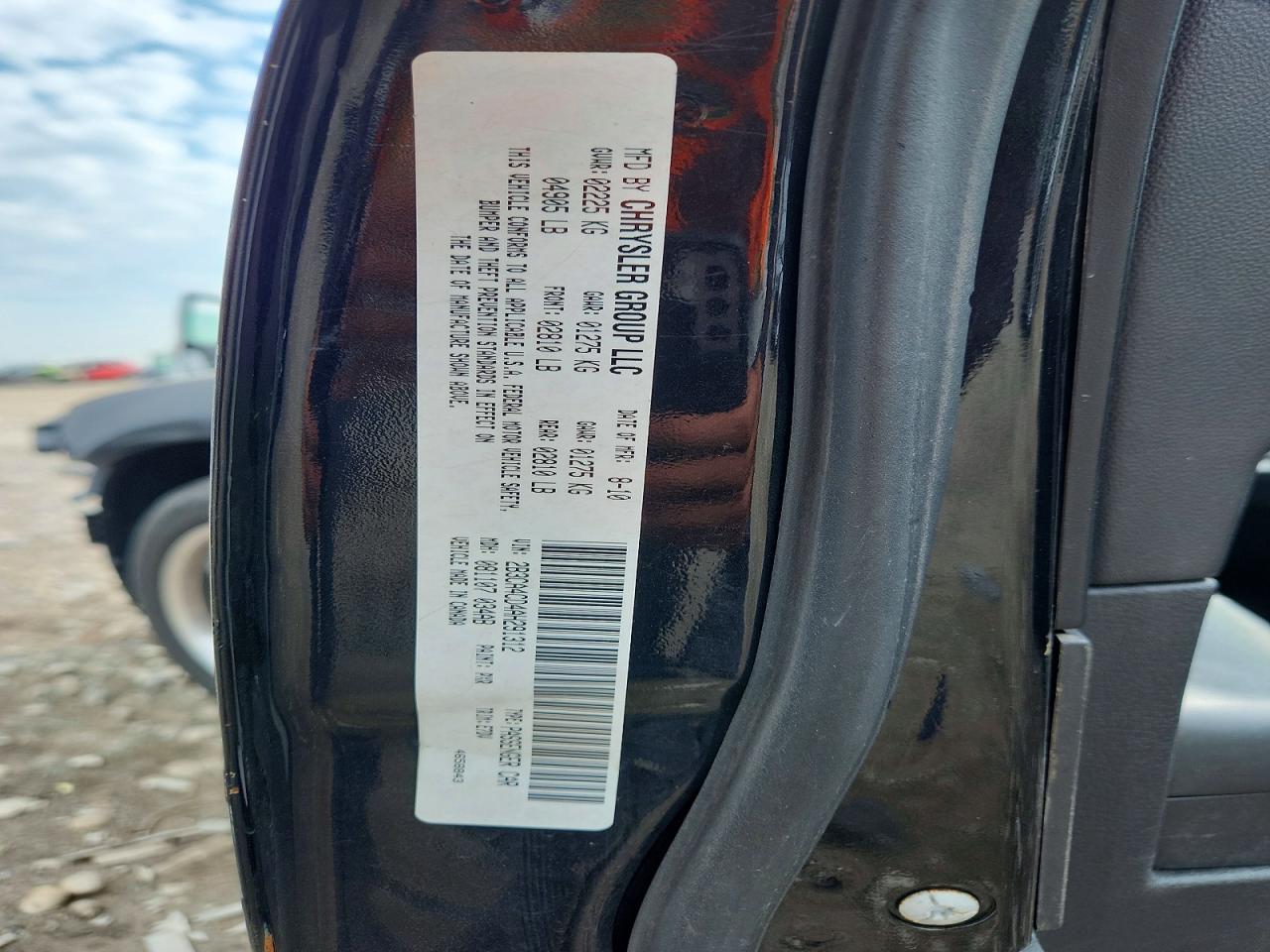 2010 Dodge Charger Black vin: 2B3CA4CD4AH291312
