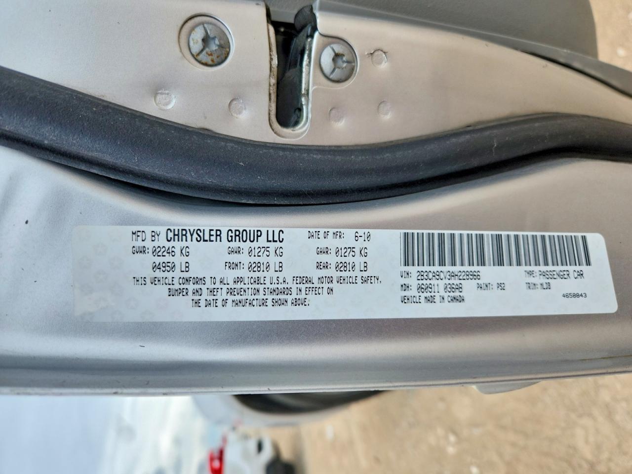 2010 Dodge Charger Rallye Silver vin: 2B3CA9CV3AH228966