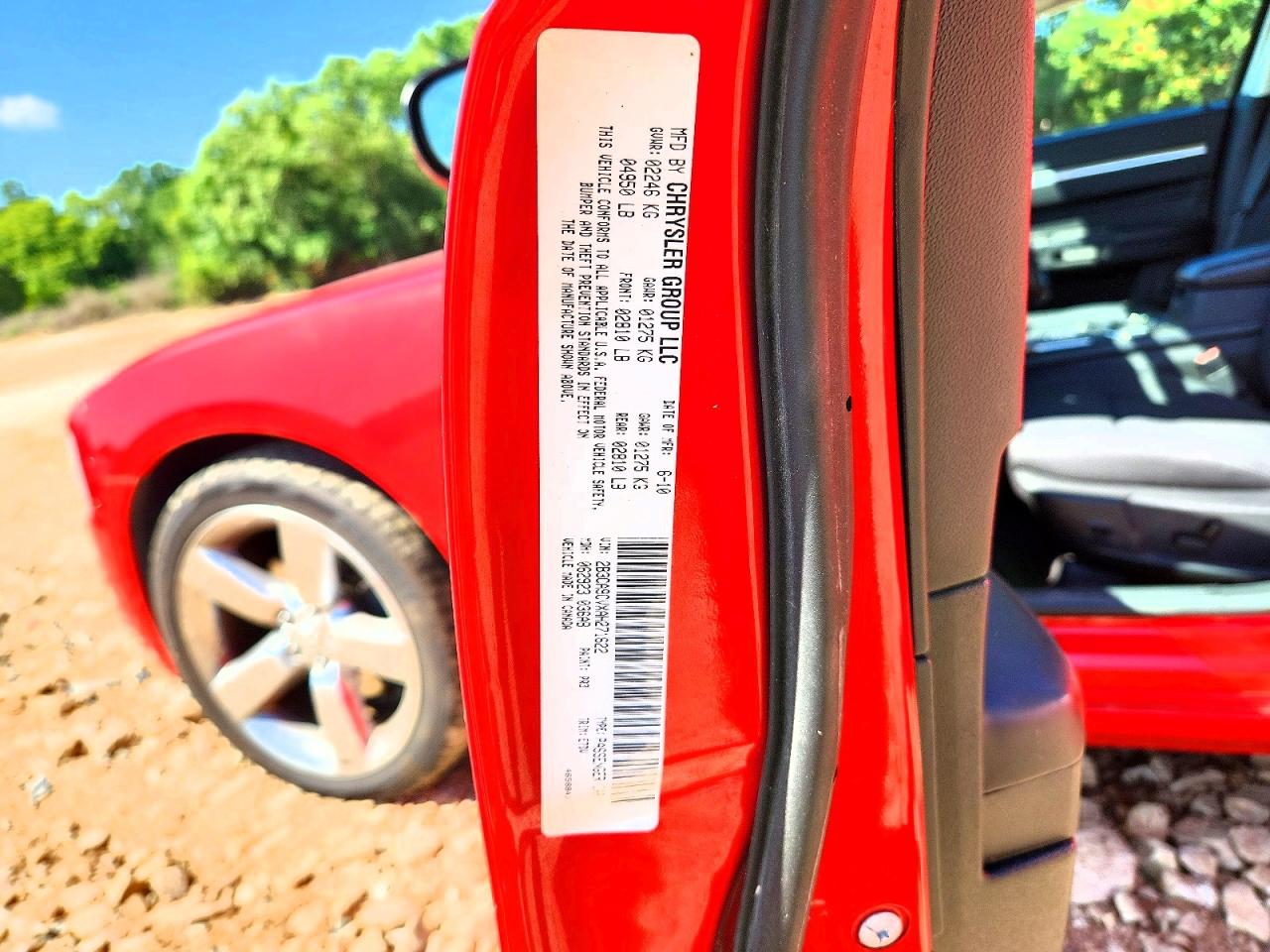 2010 Dodge Charger Rallye Red vin: 2B3CA9CVXAH271622