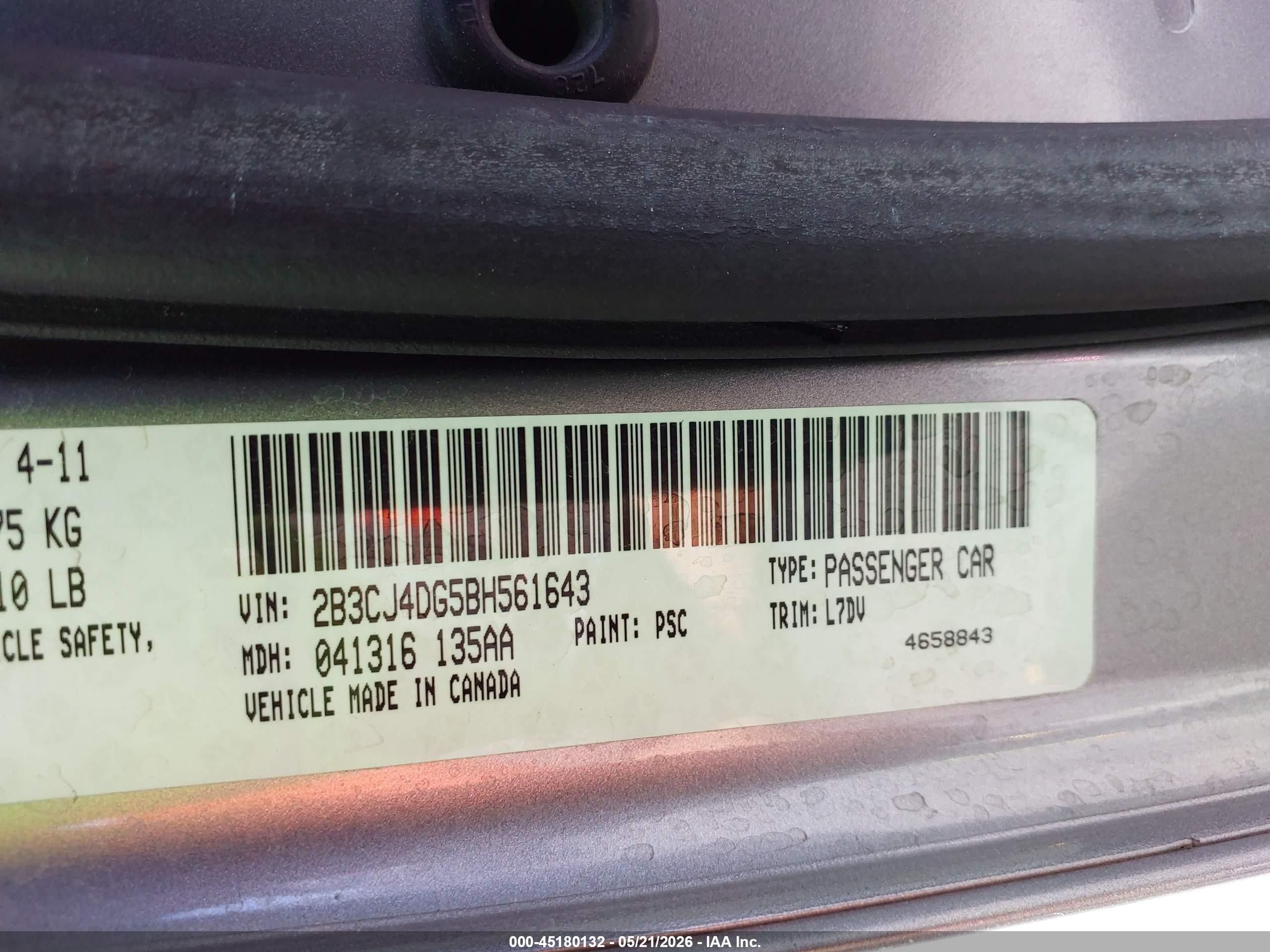 2011 Dodge Challenger   Silver vin: 2B3CJ4DG5BH561643