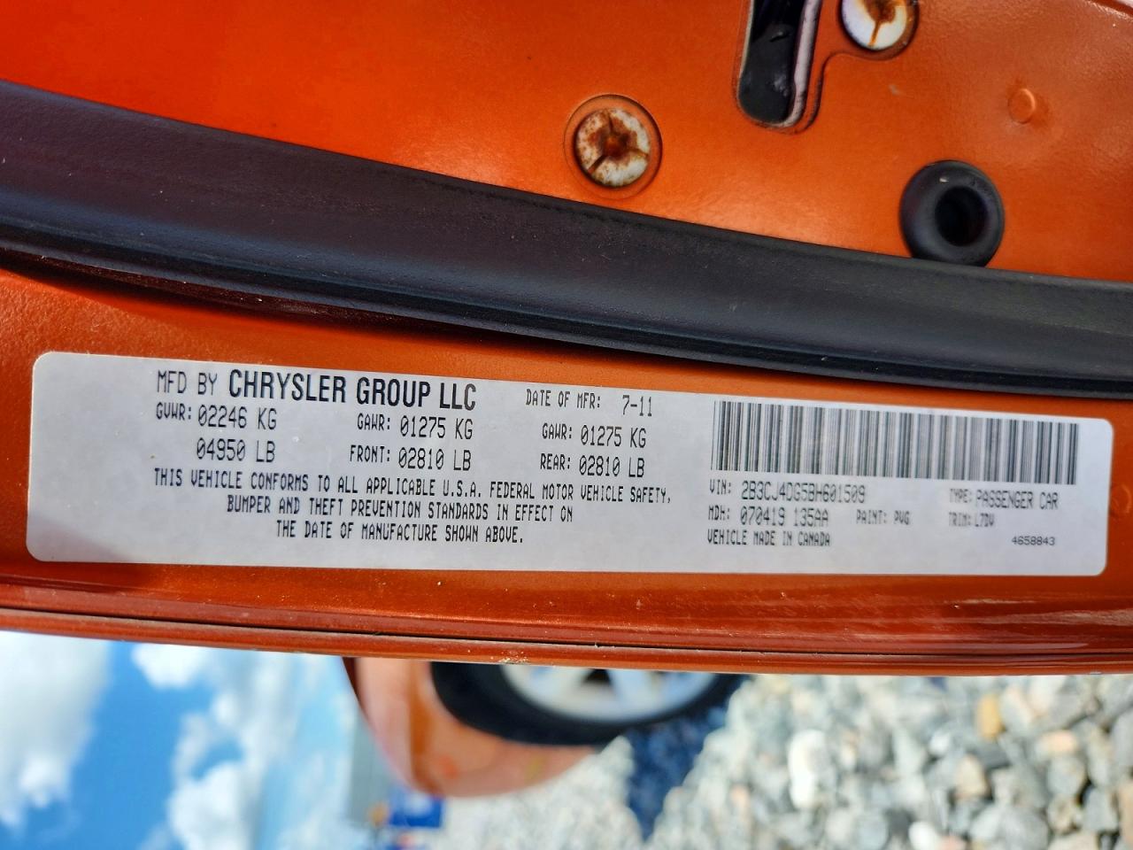 2011 Dodge Challenger Orange vin: 2B3CJ4DG5BH601509
