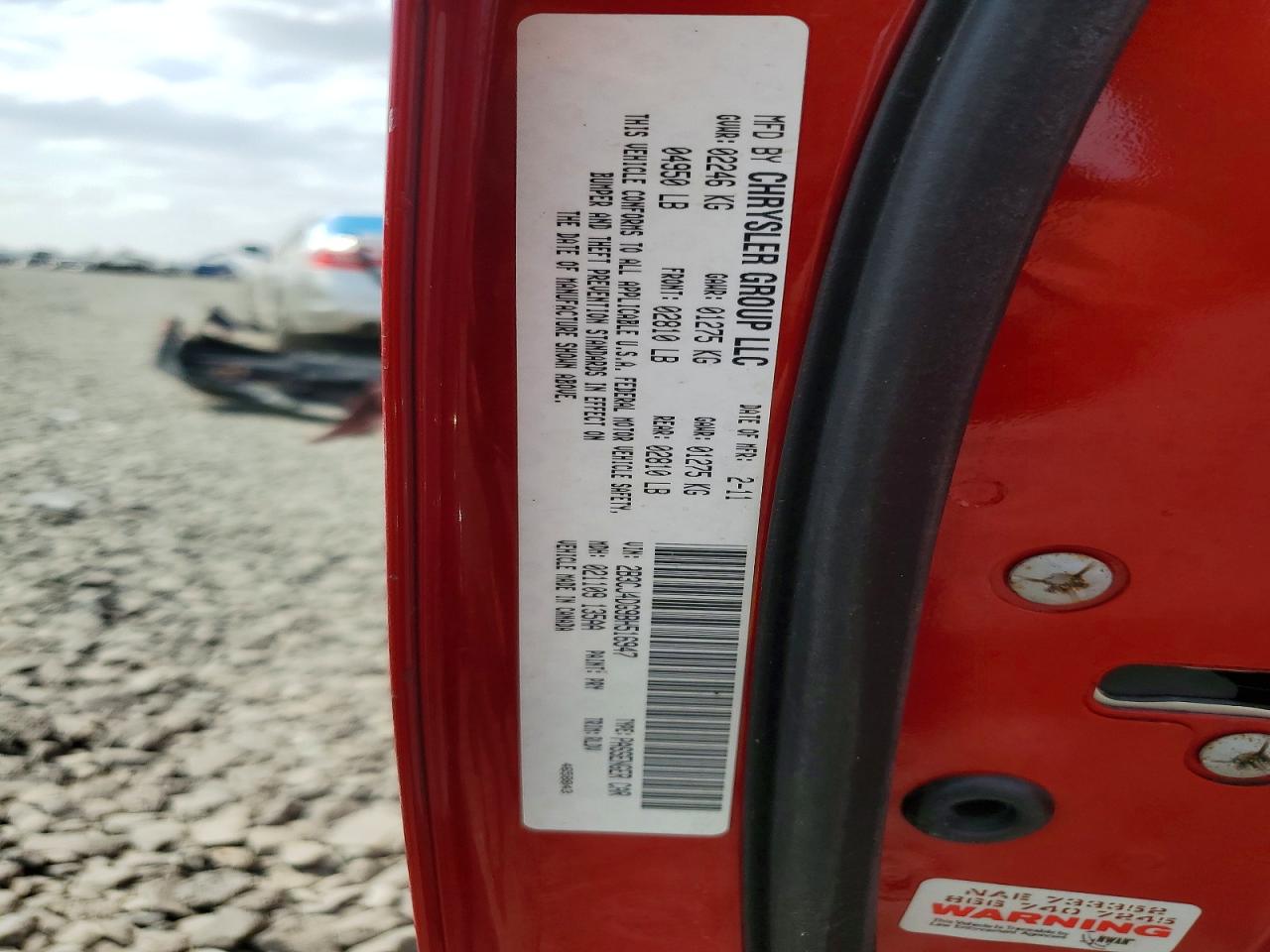 2011 Dodge Challenger Red vin: 2B3CJ4DG9BH516947