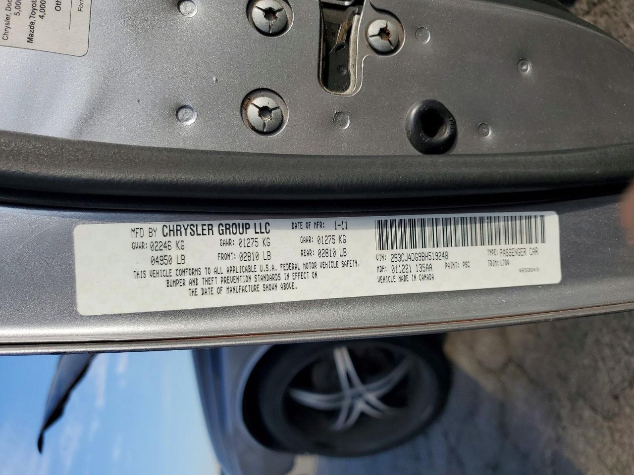 2011 Dodge Challenger Gray vin: 2B3CJ4DG9BH519248