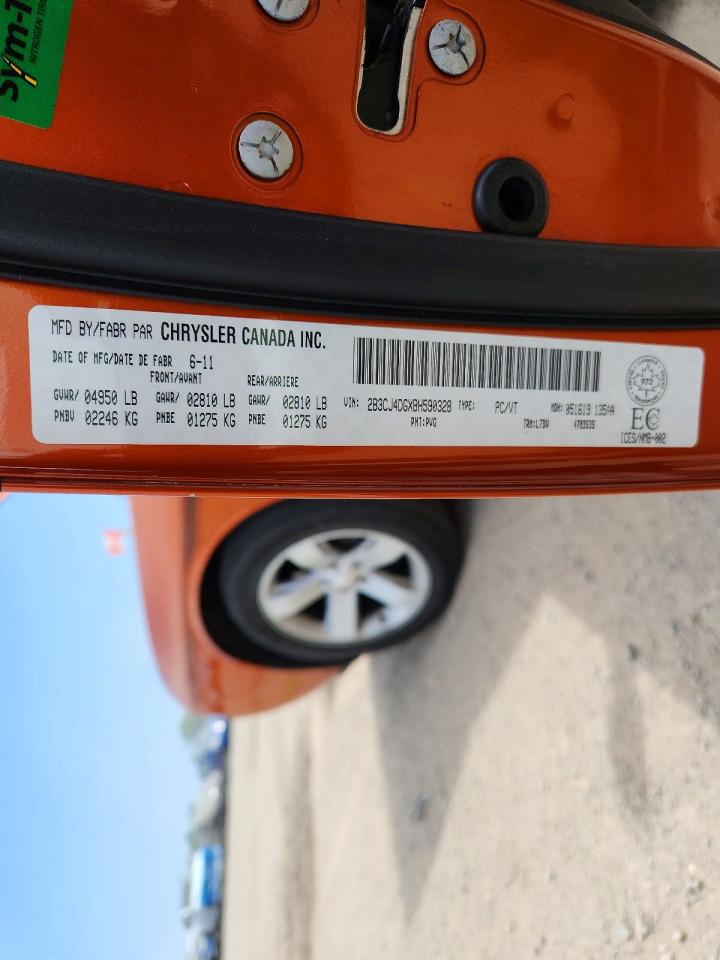 2011 Dodge Challenger Orange vin: 2B3CJ4DGXBH590328