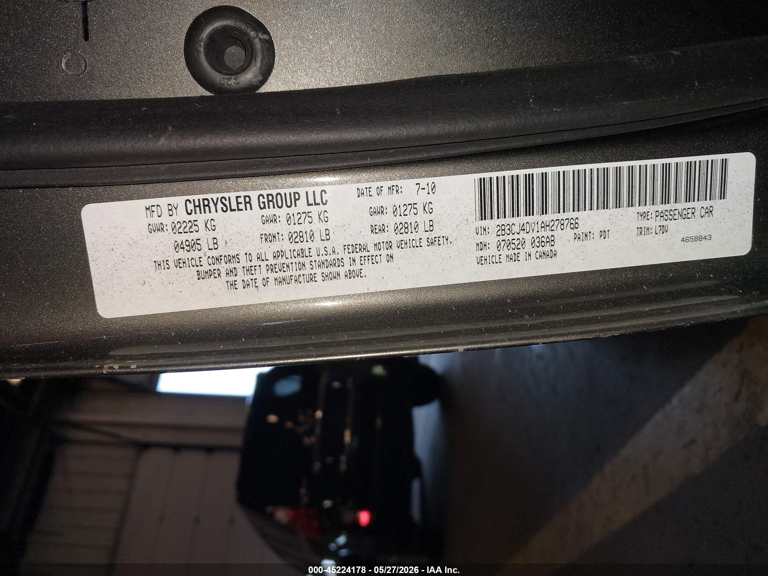2010 Dodge Challenger Se Gray vin: 2B3CJ4DV1AH278766