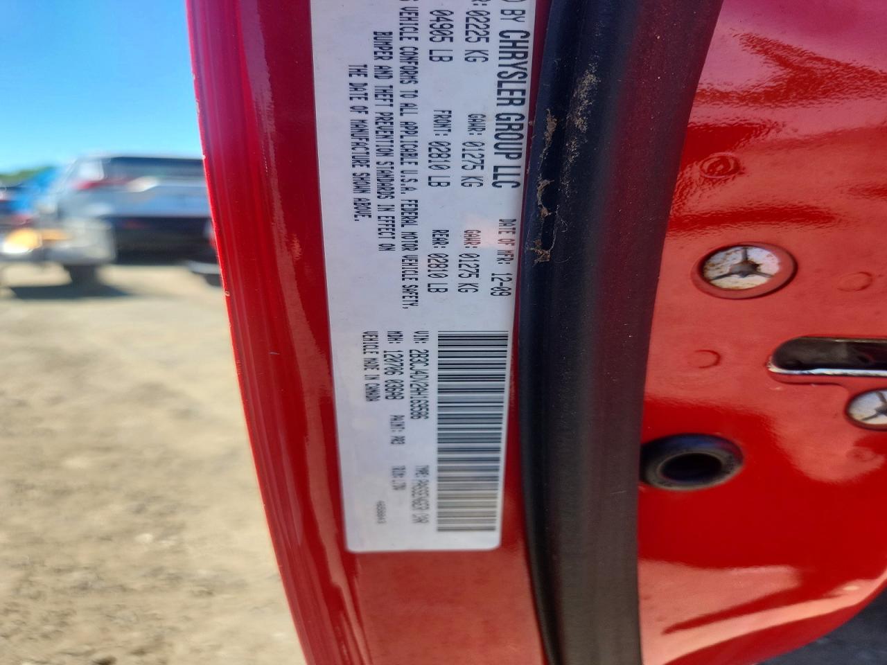 2010 Dodge Challenger Se Red vin: 2B3CJ4DV2AH169586