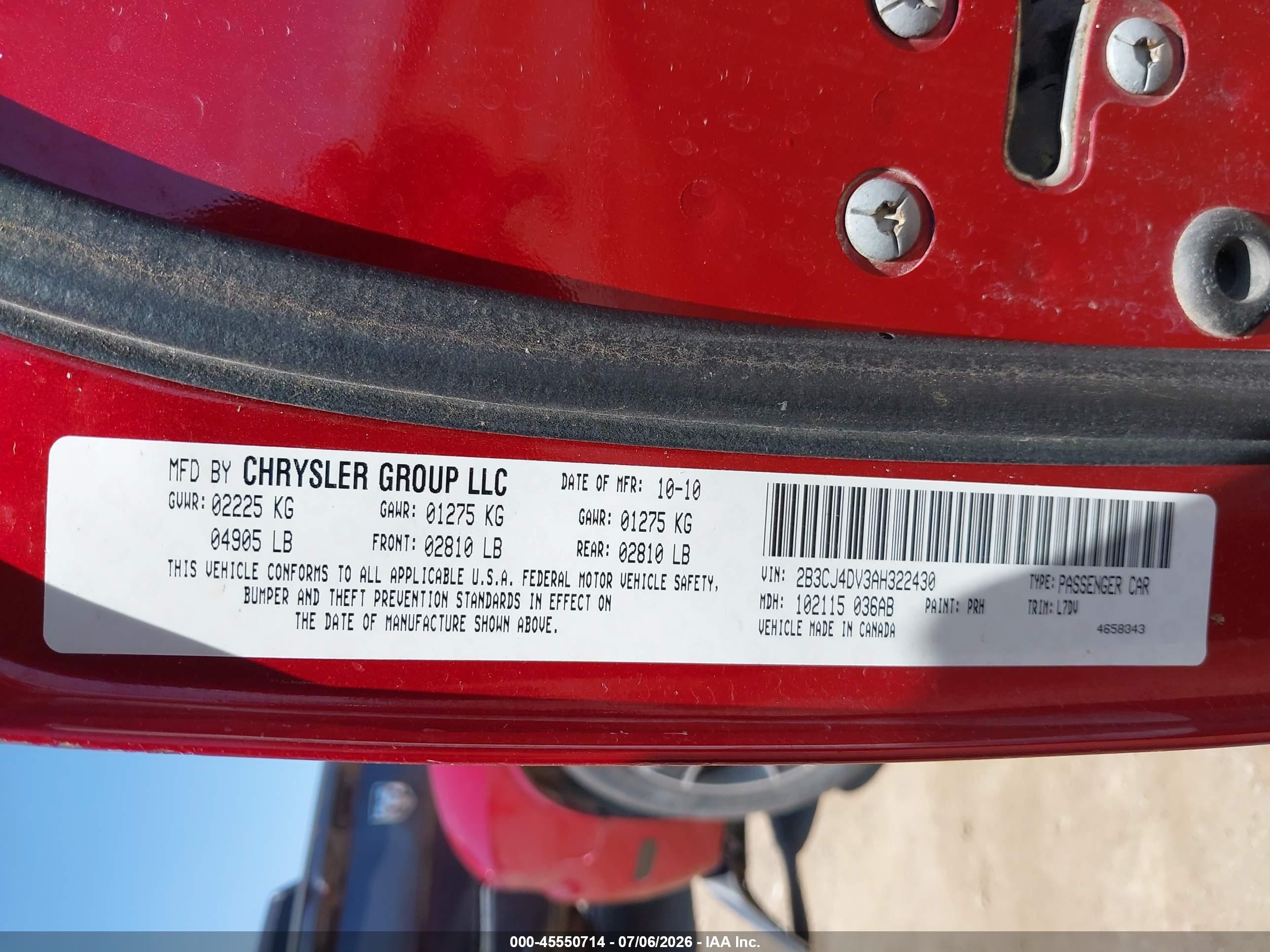 2010 Dodge Challenger Se Maroon vin: 2B3CJ4DV3AH322430