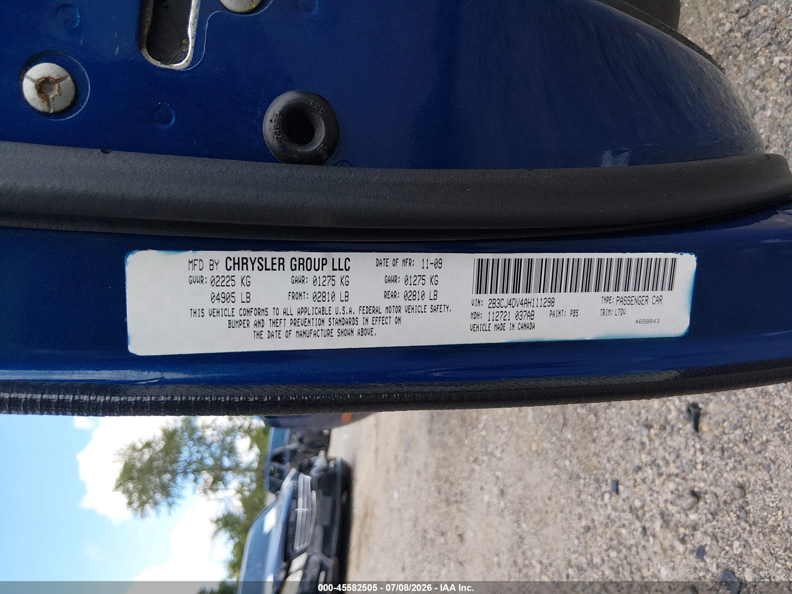 2010 Dodge Challenger Se Dark Blue vin: 2B3CJ4DV4AH111298
