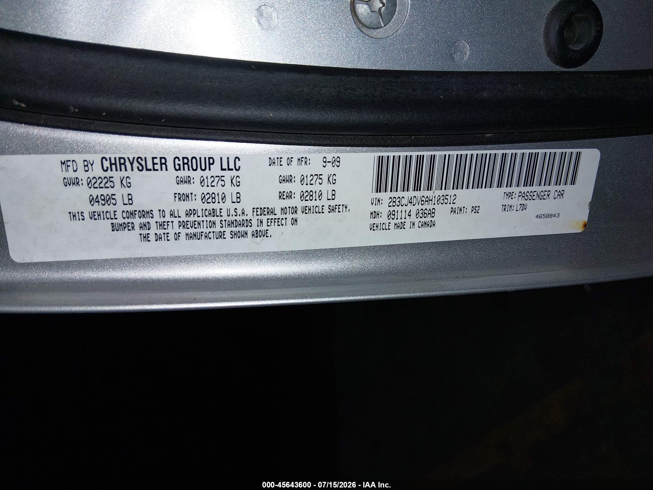 2010 Dodge Challenger Se Silver vin: 2B3CJ4DV6AH103512